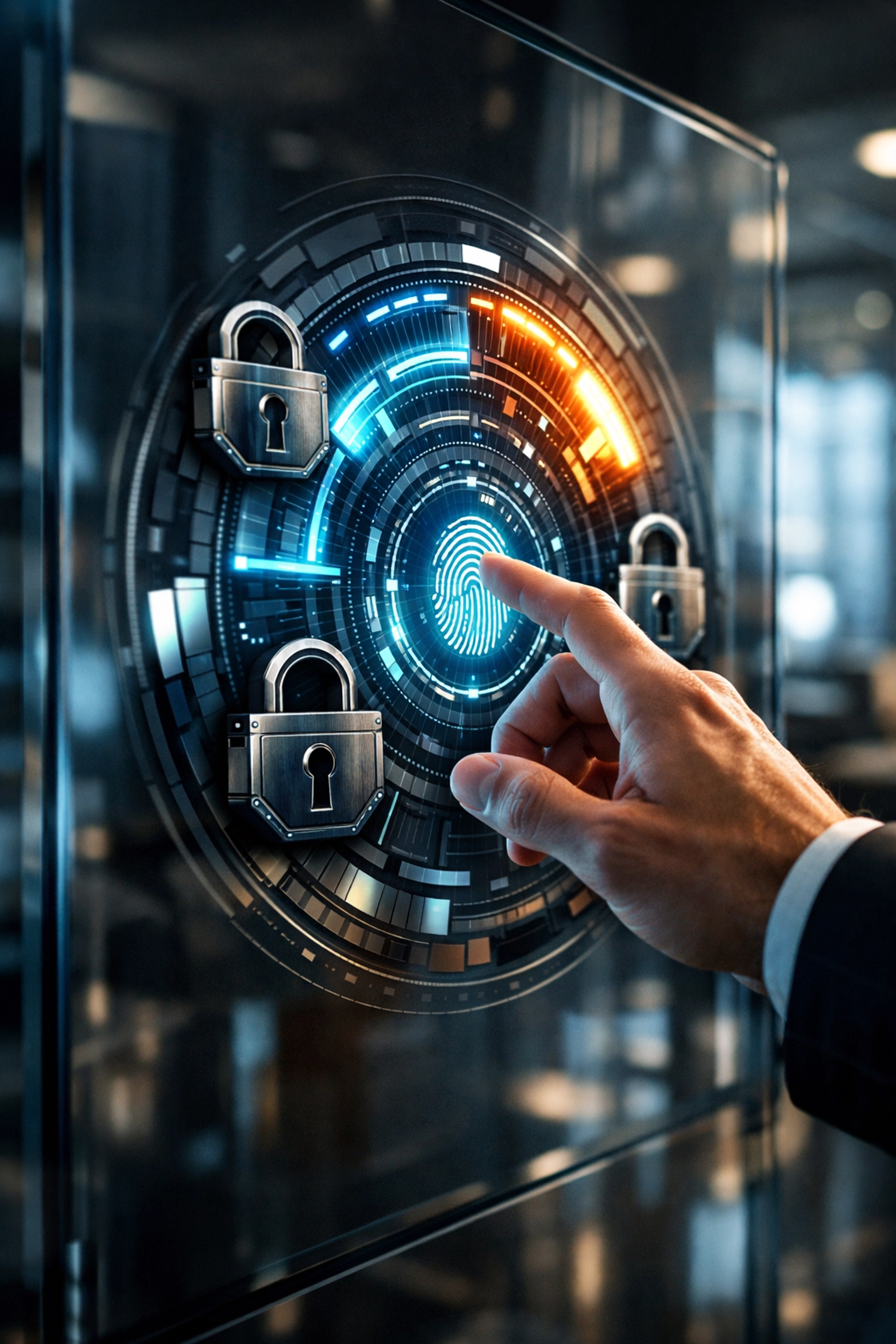 Secure identity management interface illustrating the principle of least privilege for business network security.