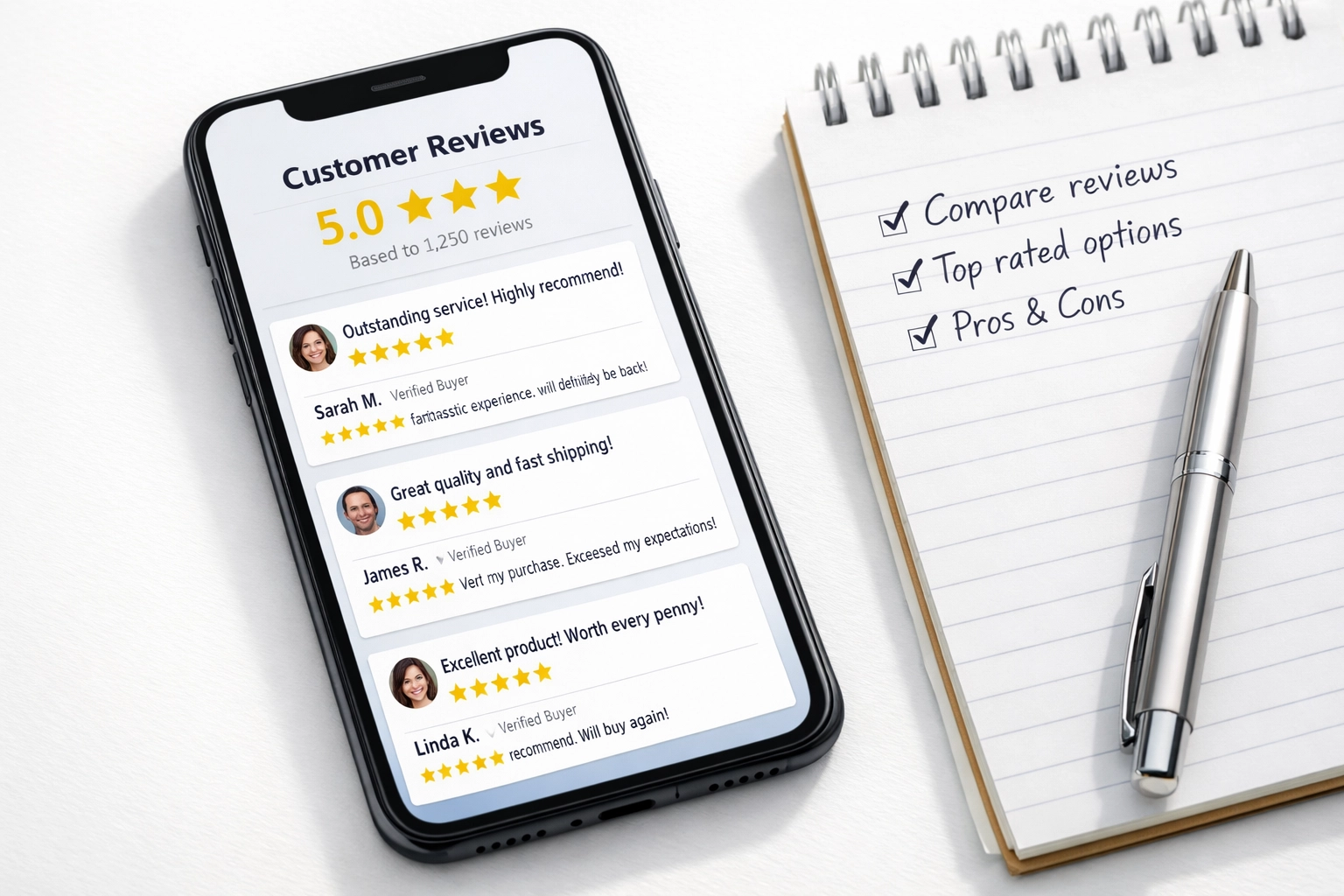 Checking online reviews for painters and decorators in Cheltenham on smartphone