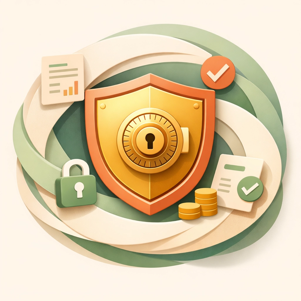 Financial protection shield representing escrow security for surrogate payments