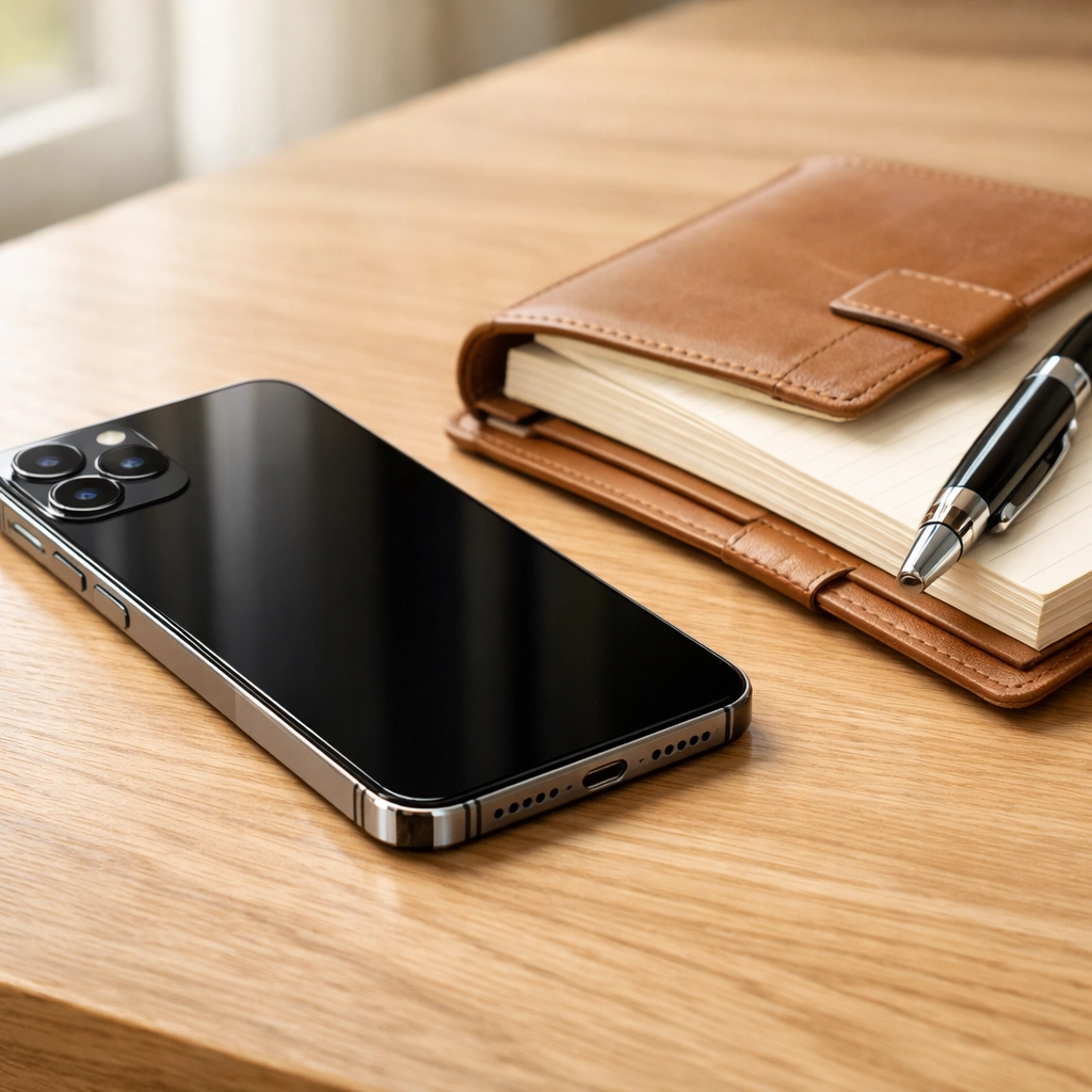 A smartphone and notebook on a professional desk ready for a secure tax consultation and IRS support.