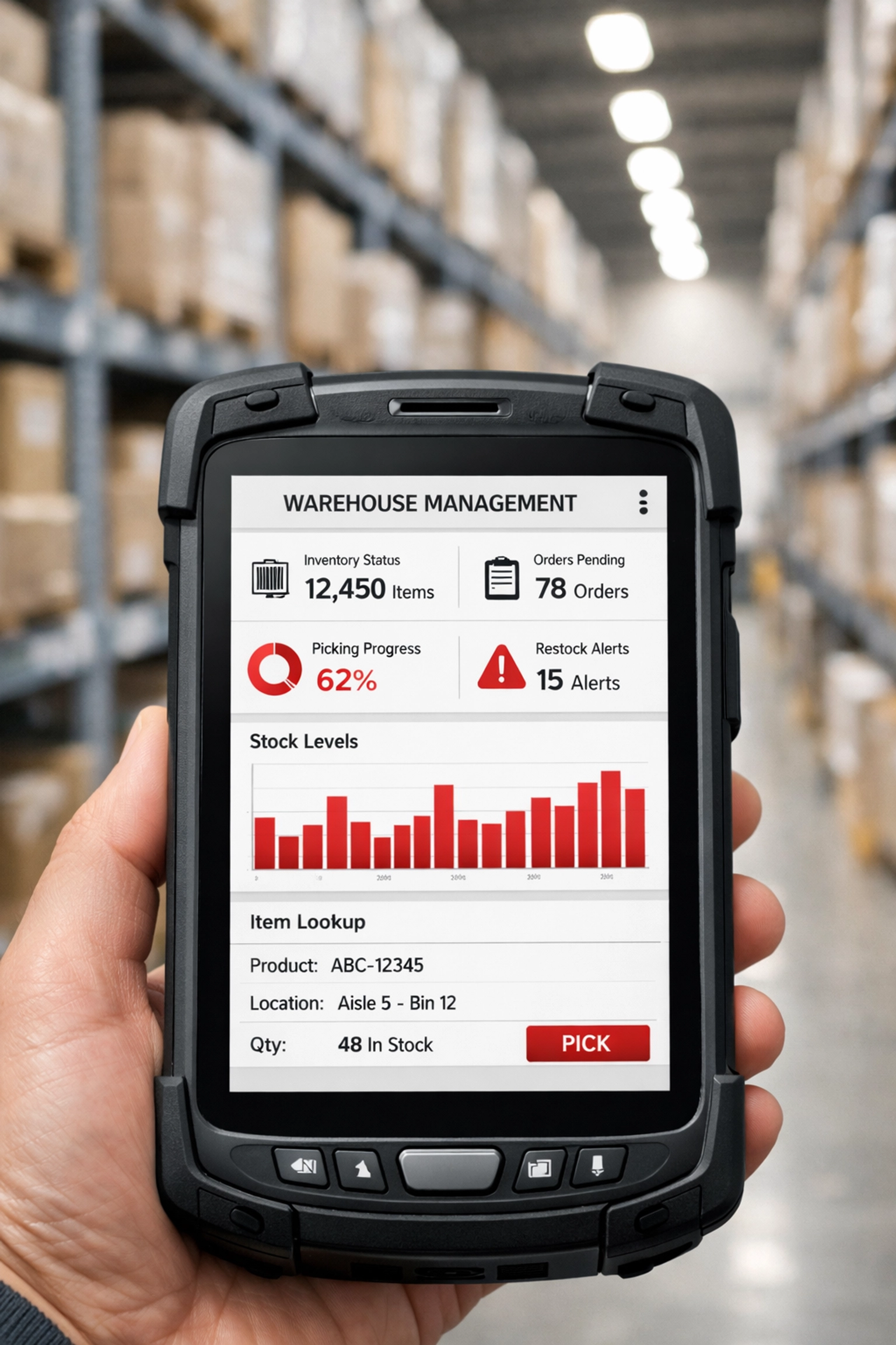 Warehouse management system tracking inventory for London startup storage solutions