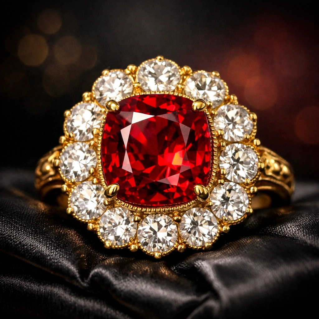Vintage ruby and diamond estate ring from our vintage jewelry Knoxville TN collection.
