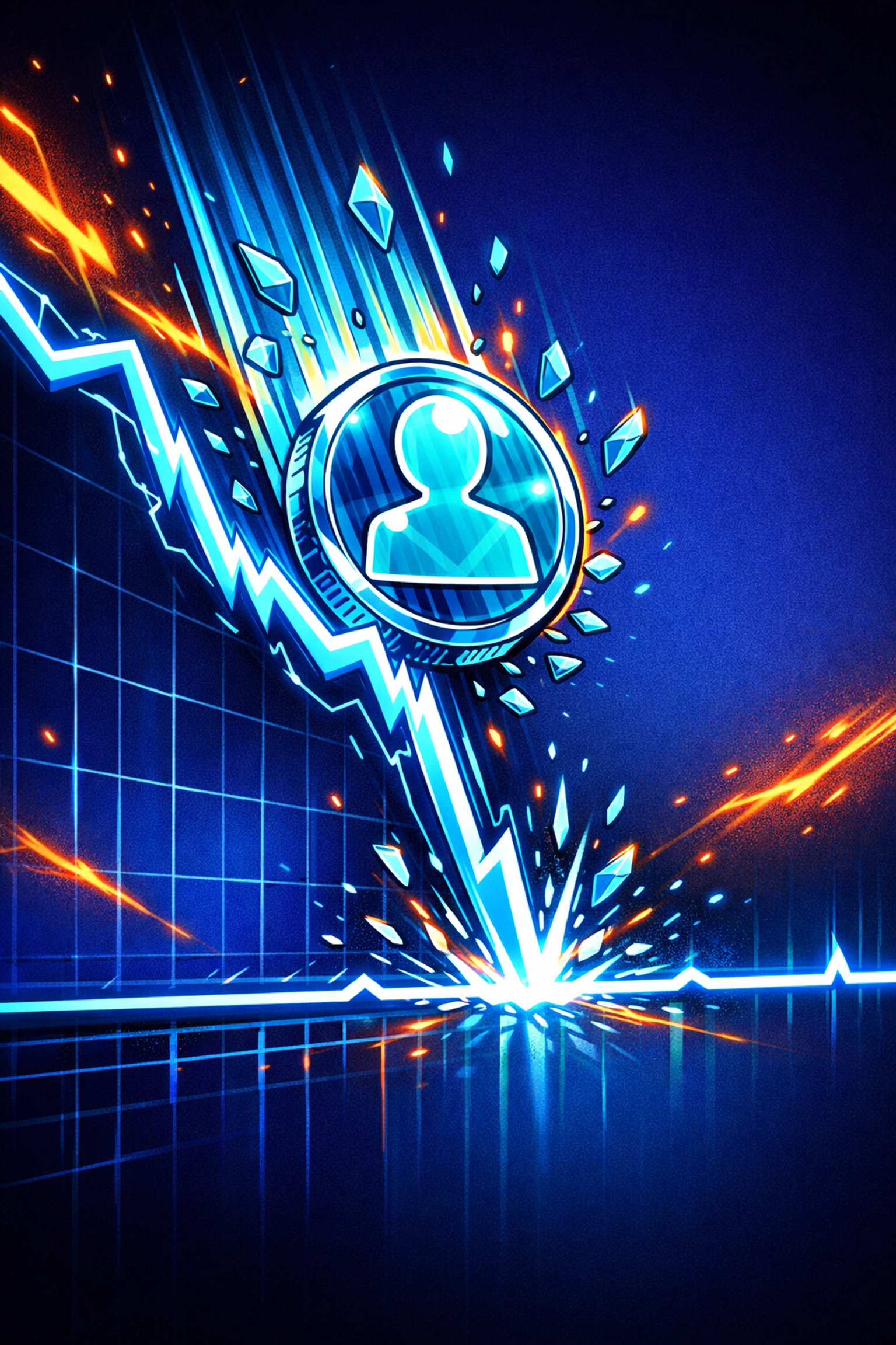 Digital graph showing athlete token price volatility and market correction during injury layoffs.