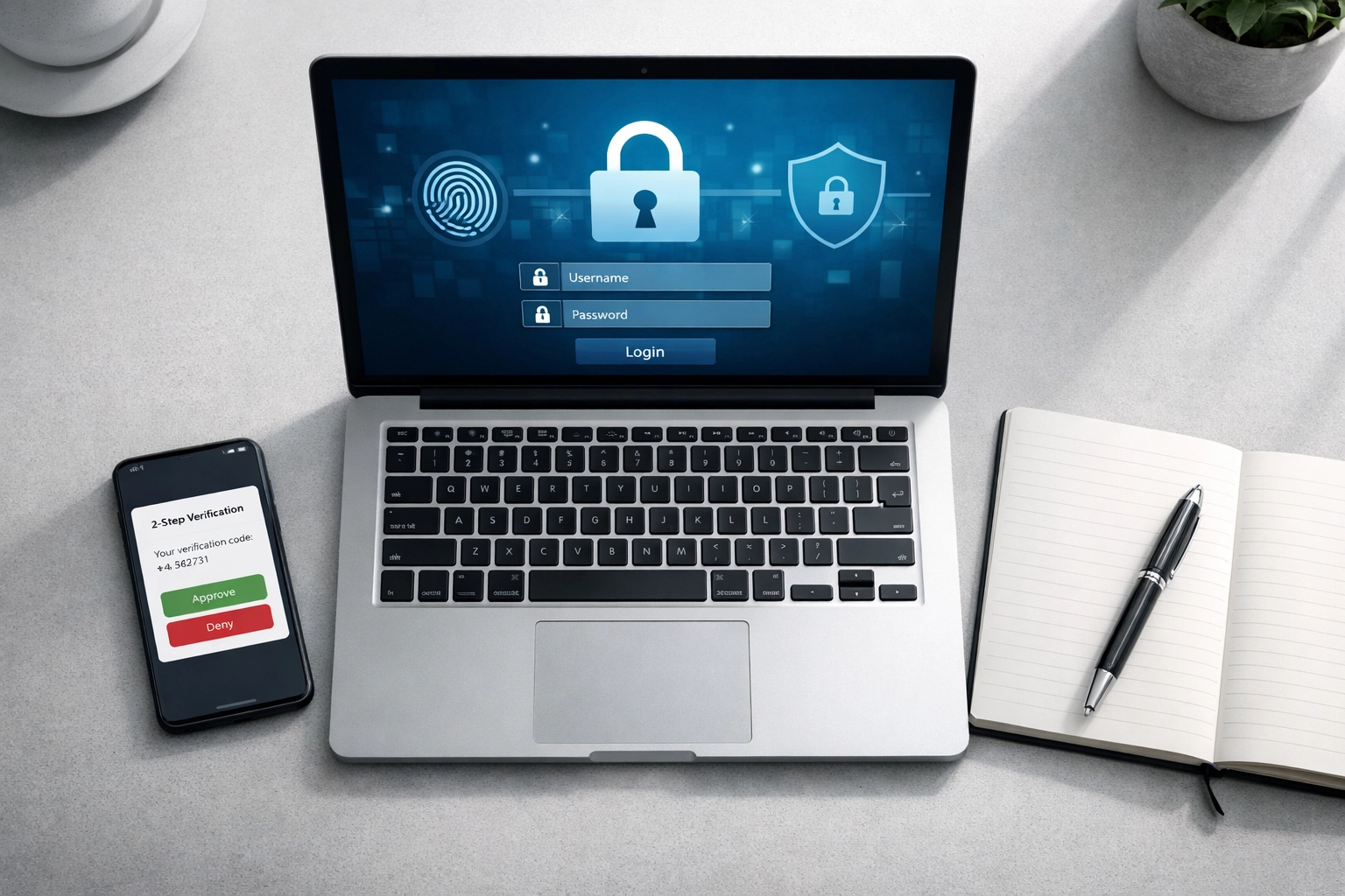 Secure EFIN management with two-factor authentication on laptop and mobile device