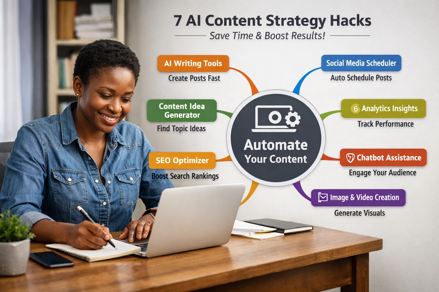 [HERO] Stop Wasting Time on Manual Posting: Try These 7 Quick AI Content Strategy Hacks