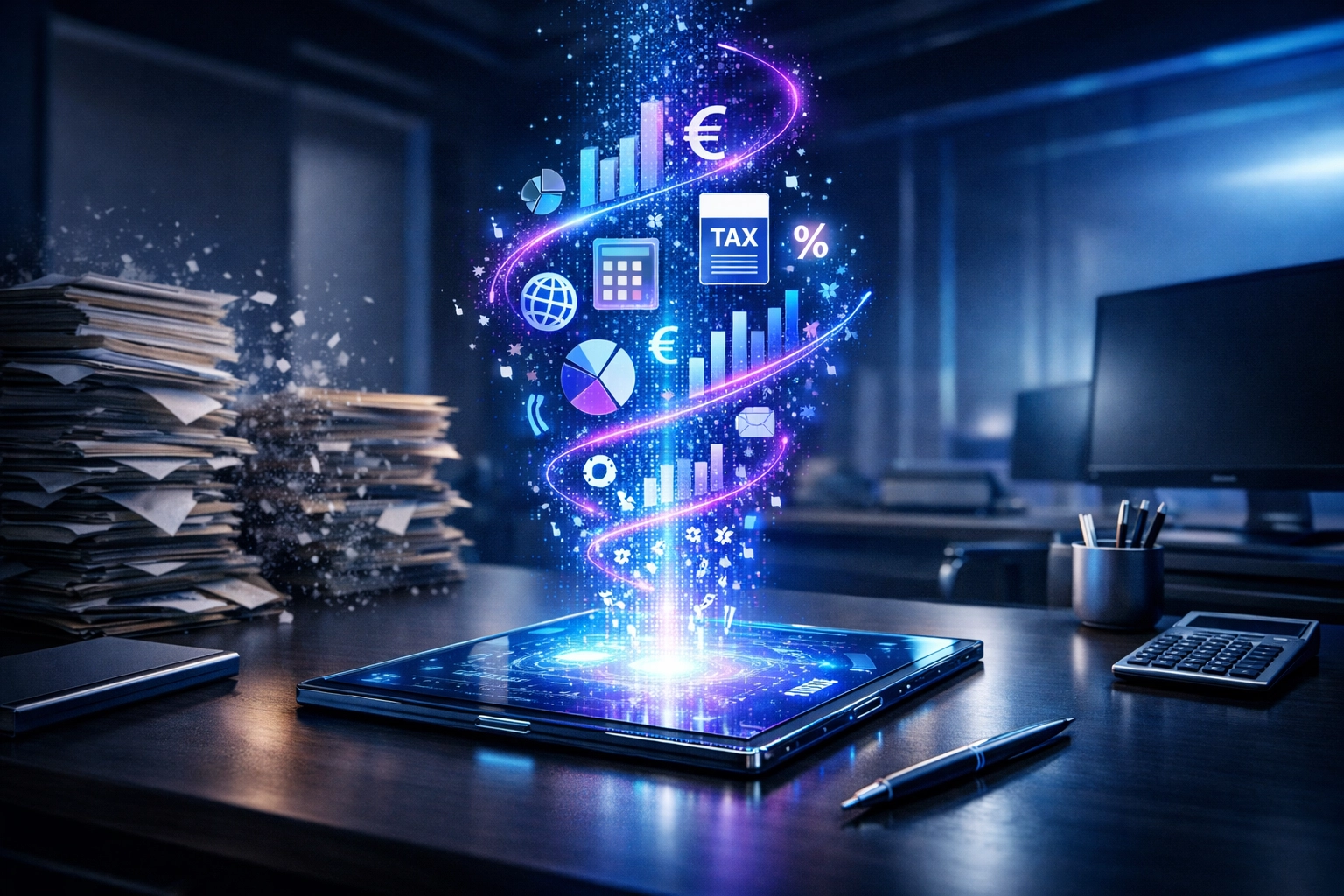 Digitale Kanzlei nutzt KI für Steuerberater zur Automatisierung der Buchhaltung.