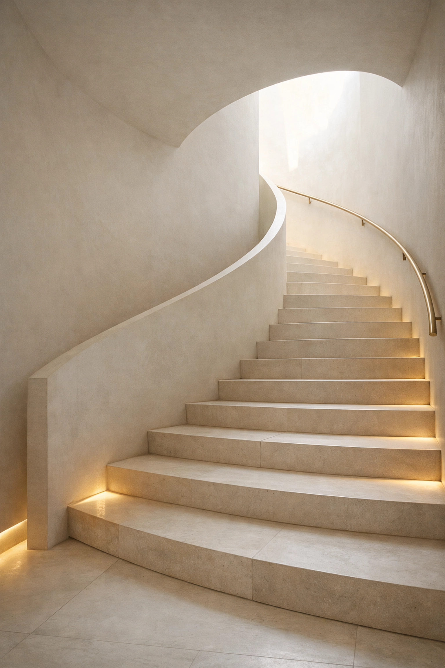 Modern boutique hotel staircase representing the elevated journey to operational excellence.