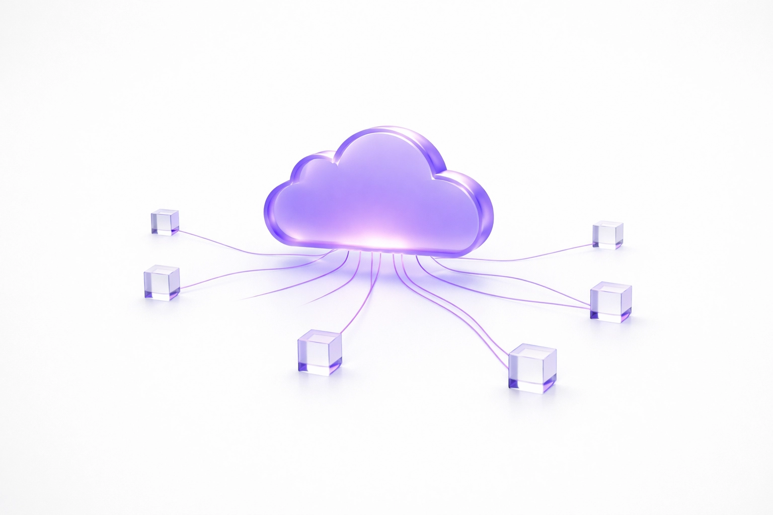 A glowing cloud icon illustrating integrated cloud accounting software for real-time startup cash flow tracking.