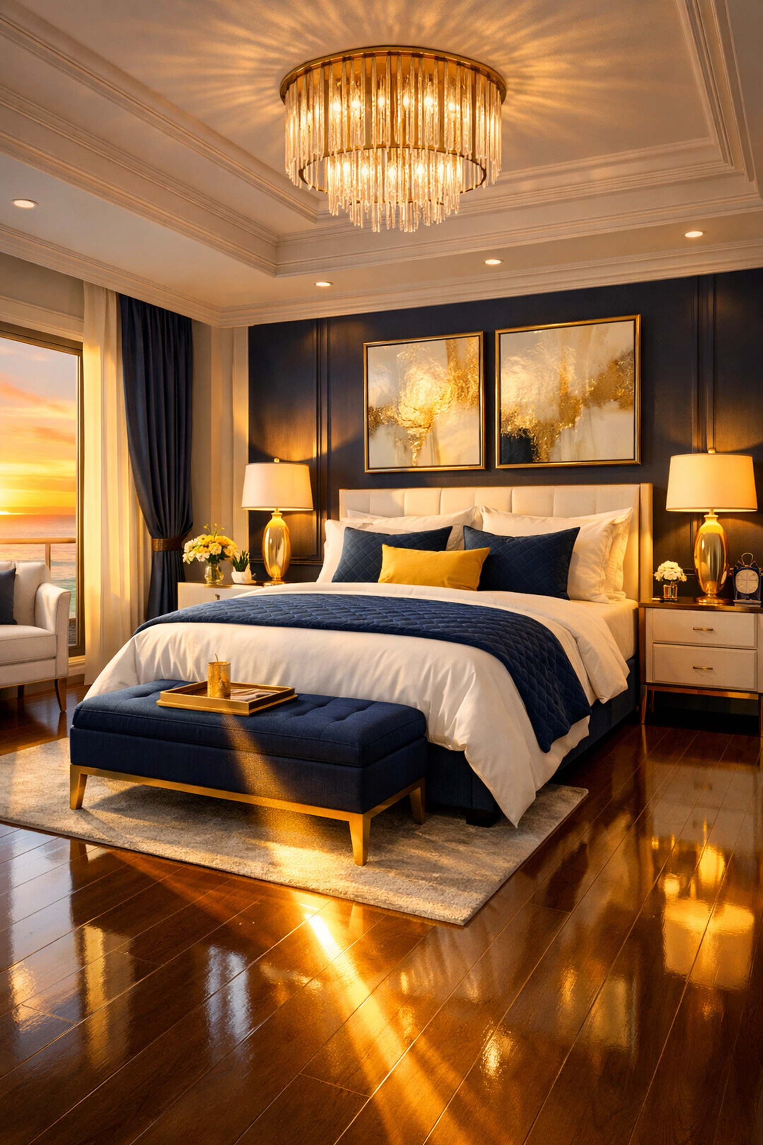 Luxury Shrewsbury bedroom with sunlit, dust-free floors from a trusted local house cleaning team.