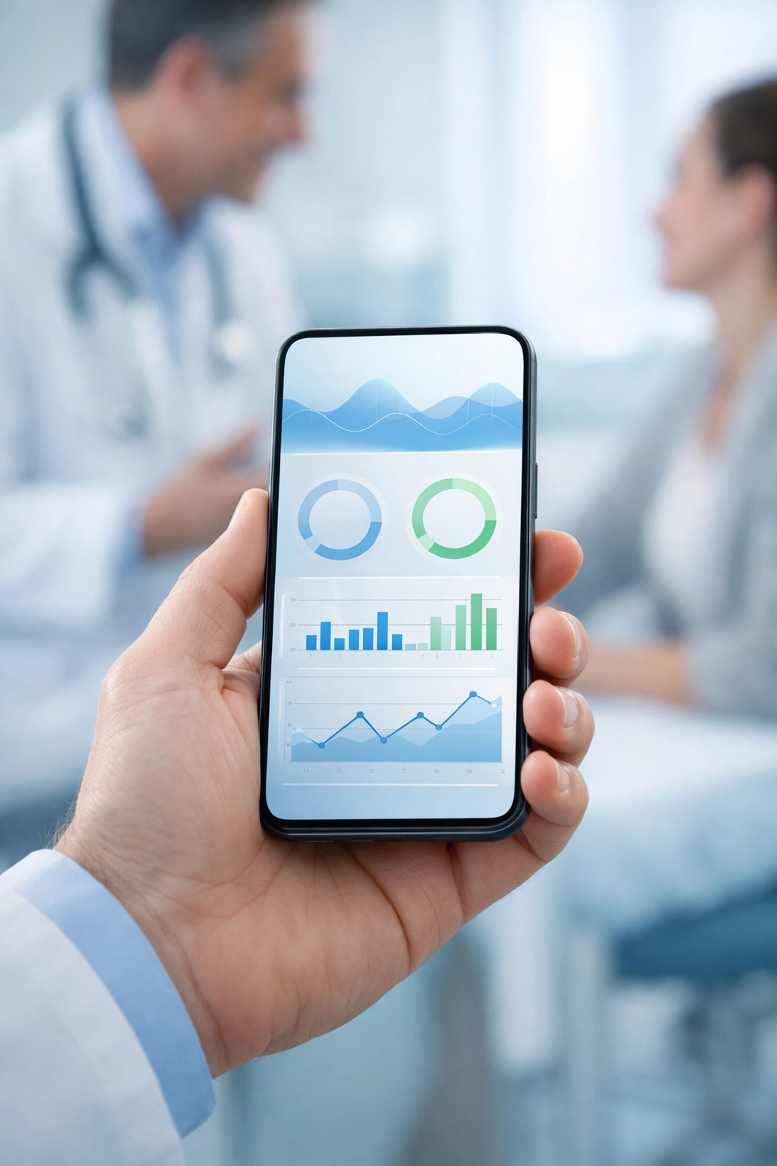 A smartphone displaying real-time clinical decision support for seamless medical documentation.