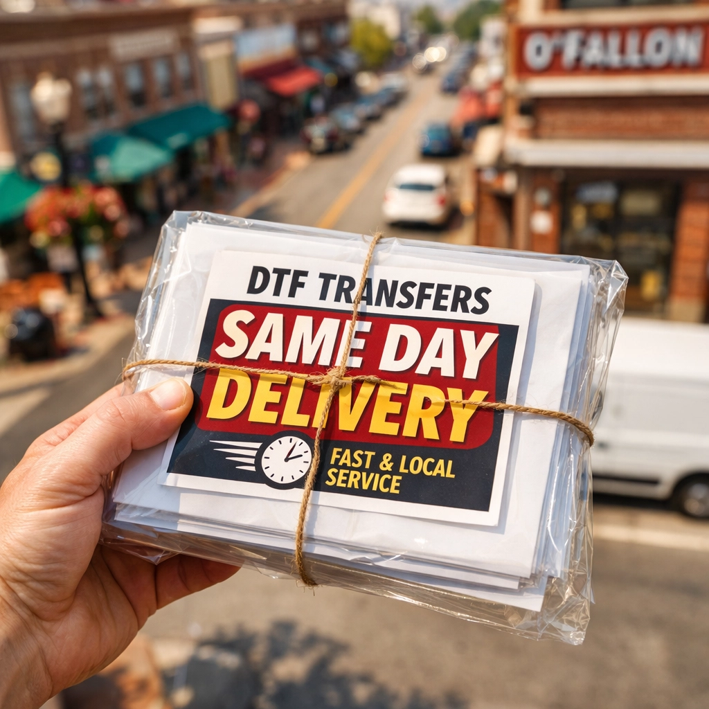 Same-day local delivery of DTF transfers in O'Fallon, Illinois