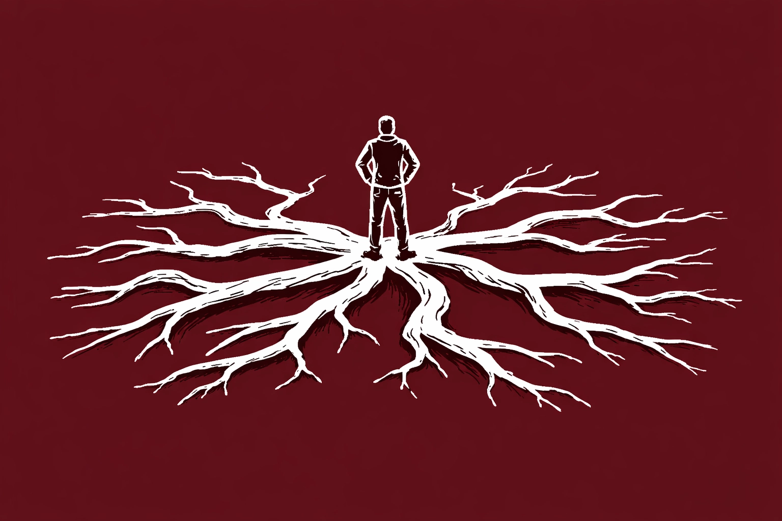 Creator standing at center of connected ecosystem network showing talent development pathways