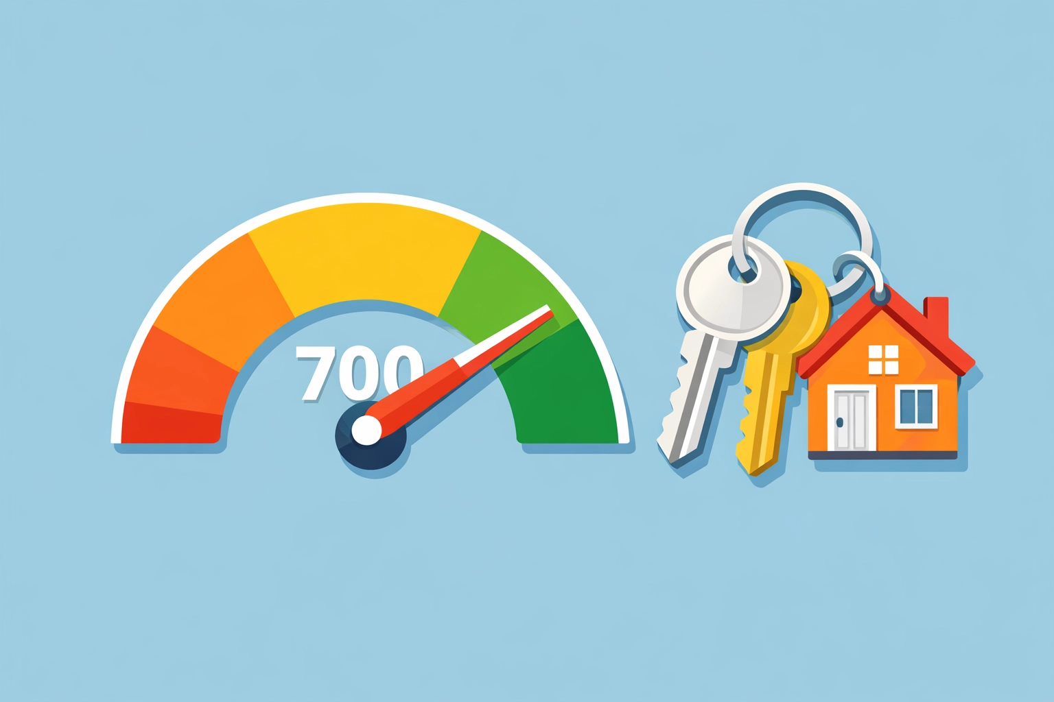 Puntaje de crédito de 700 puntos y llaves para comprar casa propia para familias latinas.