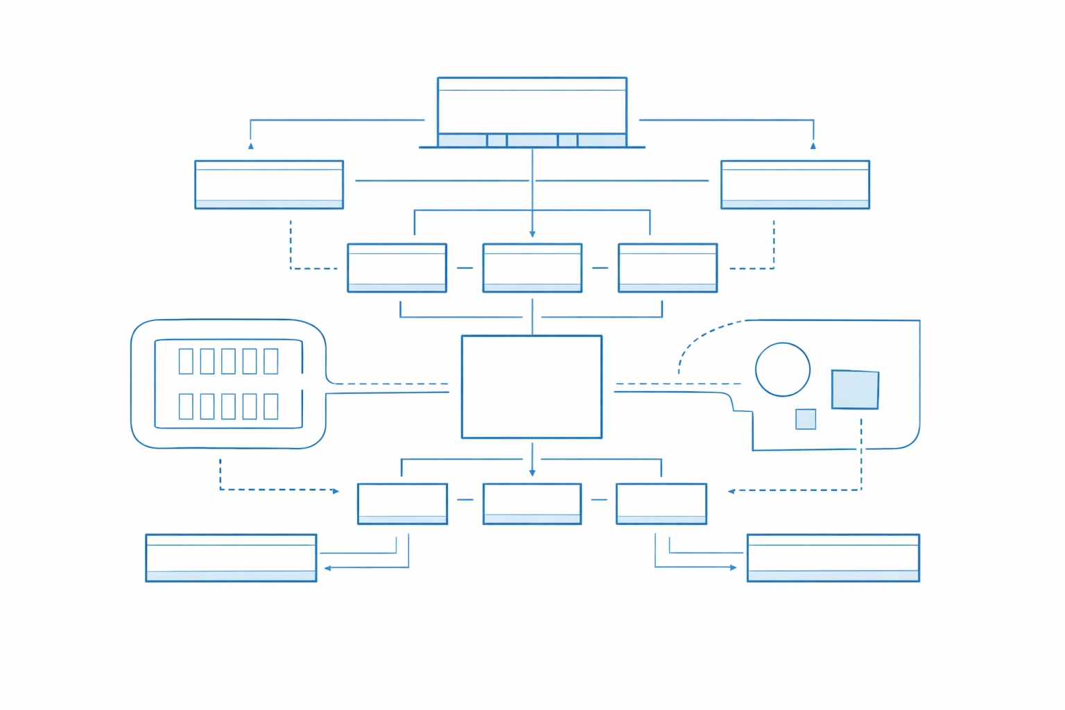 Website architecture diagram showing organized site structure for janitorial SEO strategy