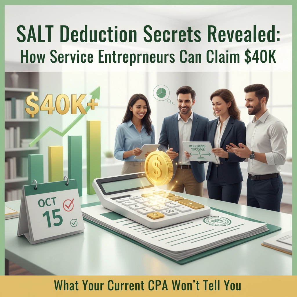 SALT Deduction Secrets Revealed: How Service Entrepreneurs Can Claim $40K (What Your Current CPA Won&#39;t Tell You)