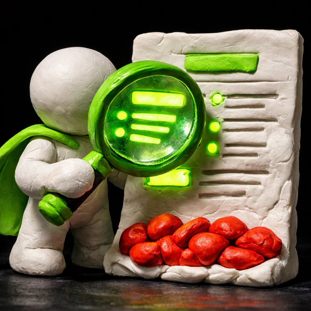 KINETK Hero using a magnifying glass to identify high-impact keywords on an ATS-optimized resume.