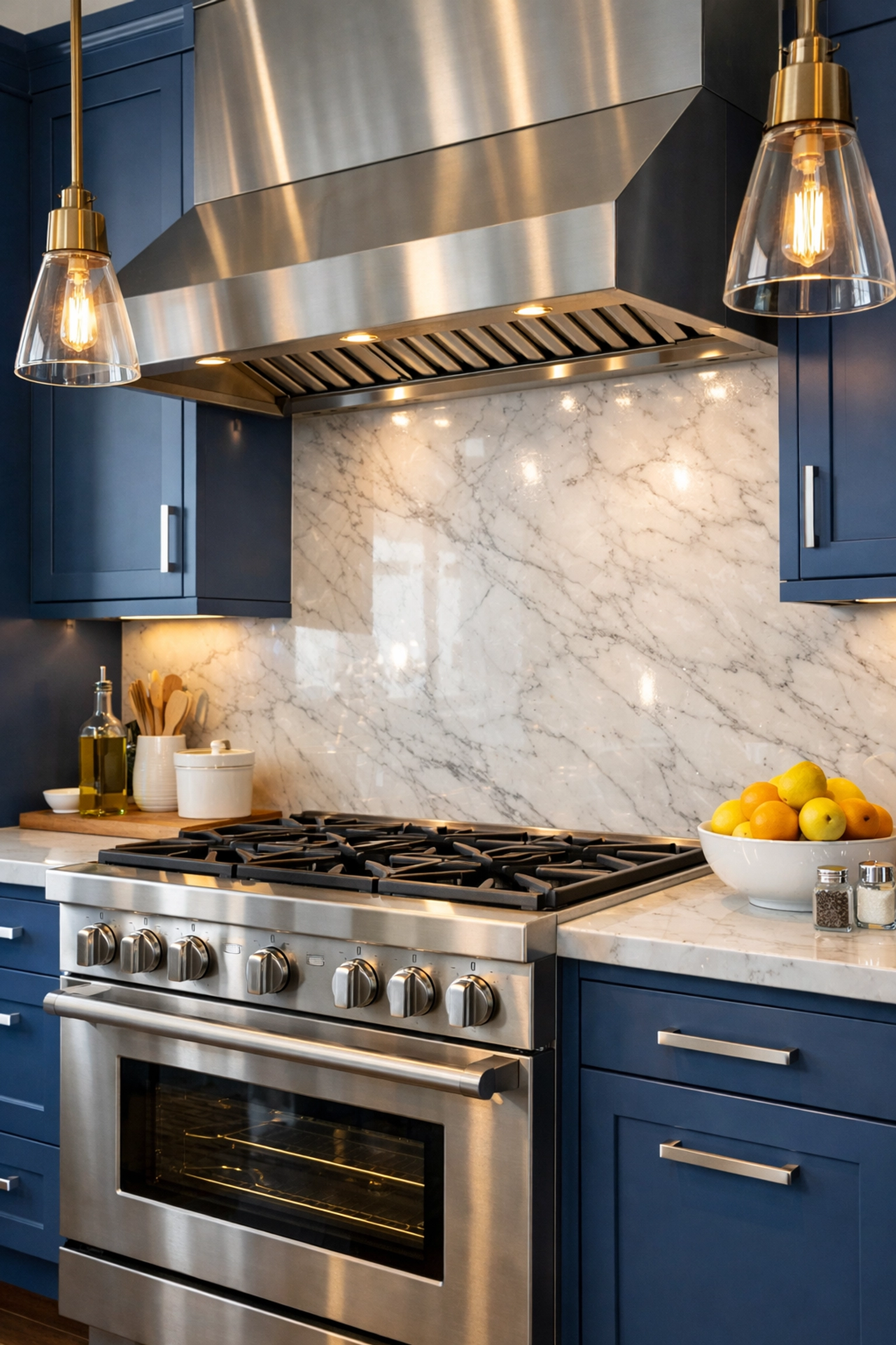 Deep cleaned Boston kitchen with spotless backsplash and range after professional move-out cleaning services.