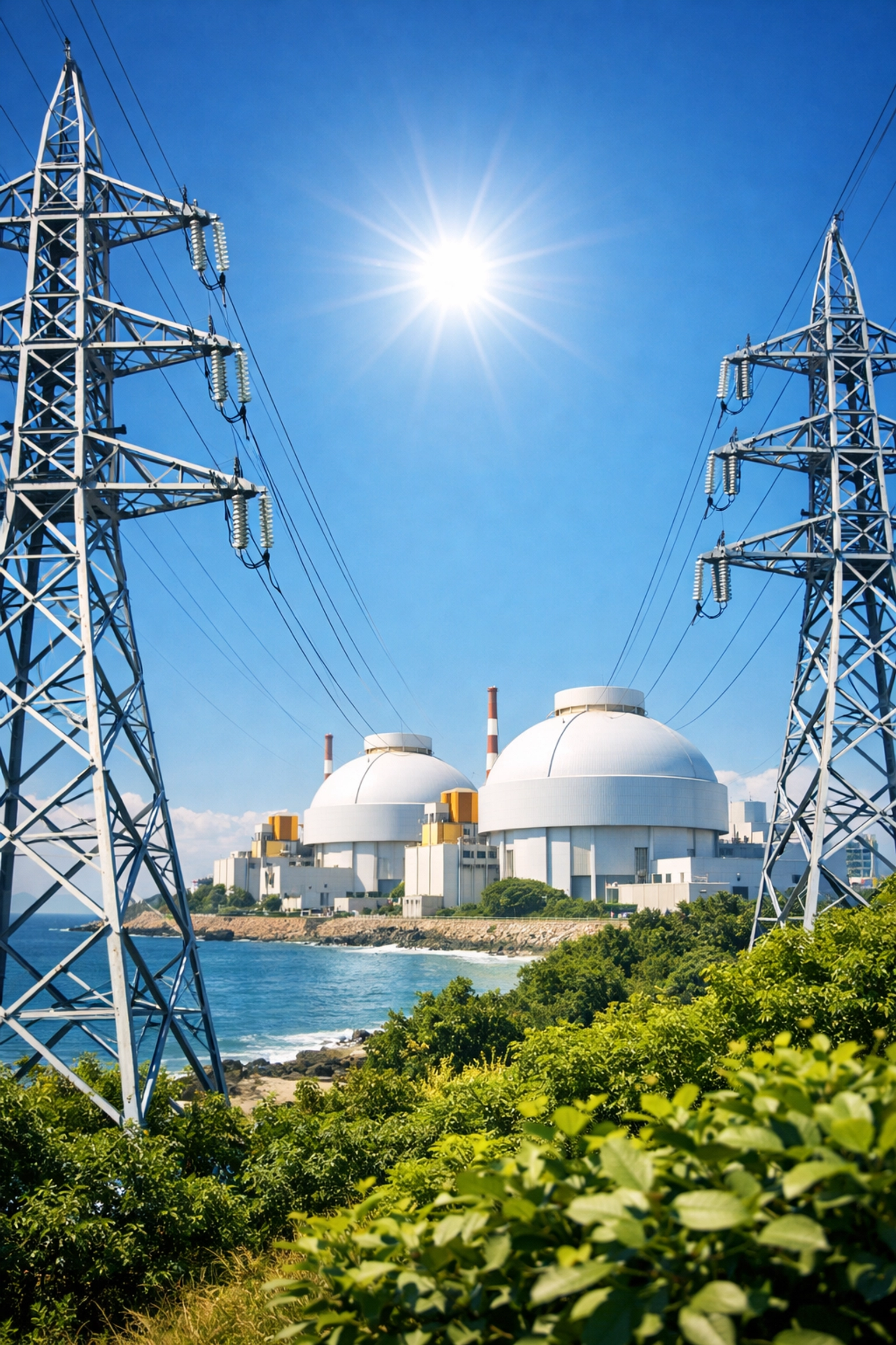 Kudankulam nuclear reactor domes representing India's long-term energy security and clean power.