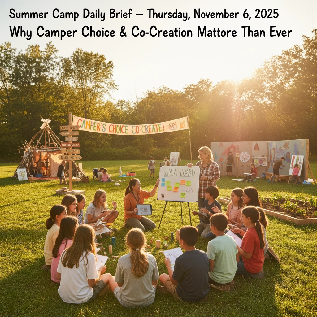 Summer Camp Daily Brief : Thursday, November 6, 2025: Why Camper Choice and Co-Creation Matter More Than Ever