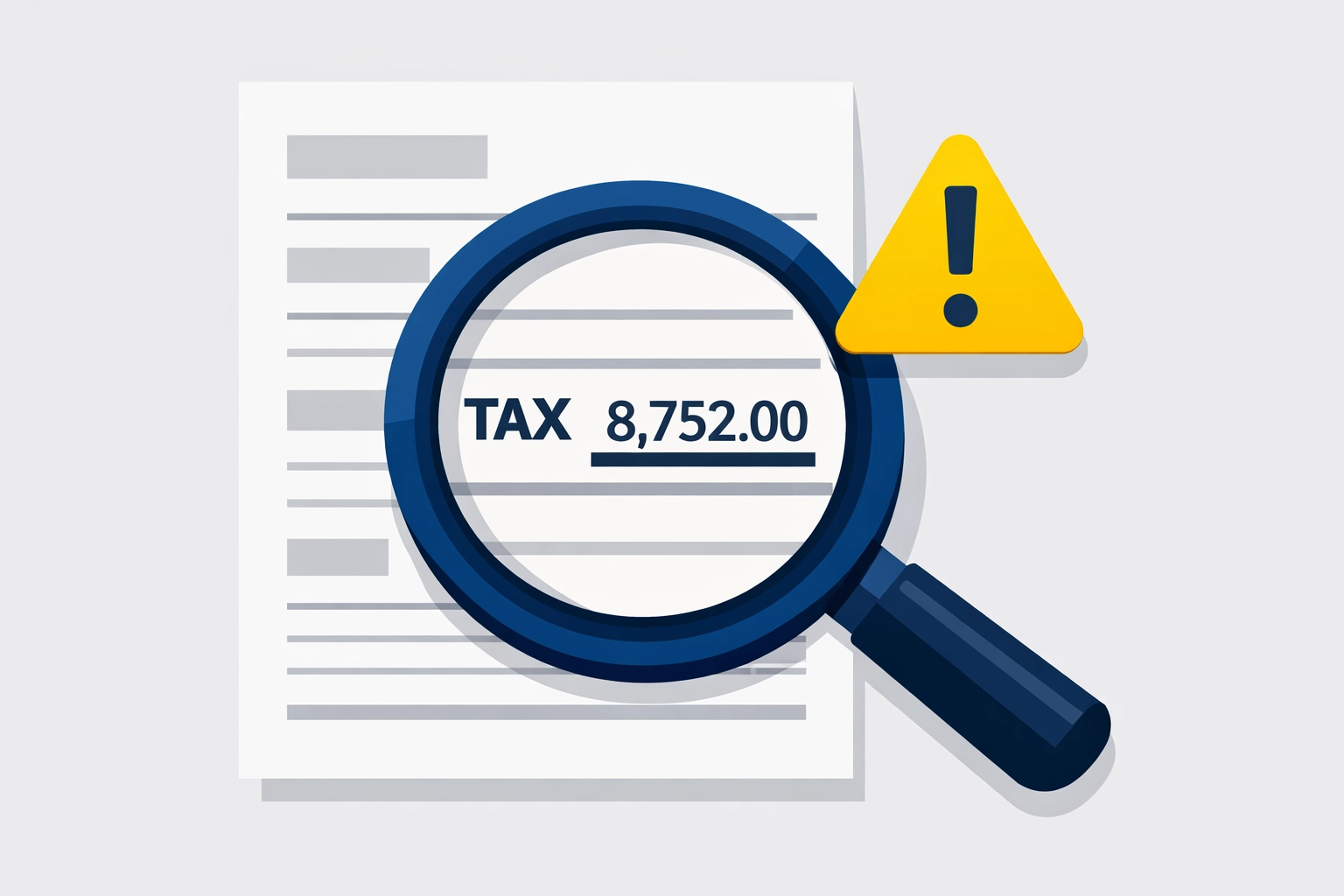 Magnifying glass reviewing a tax form to avoid errors and maximize tax refund potential in New Haven.