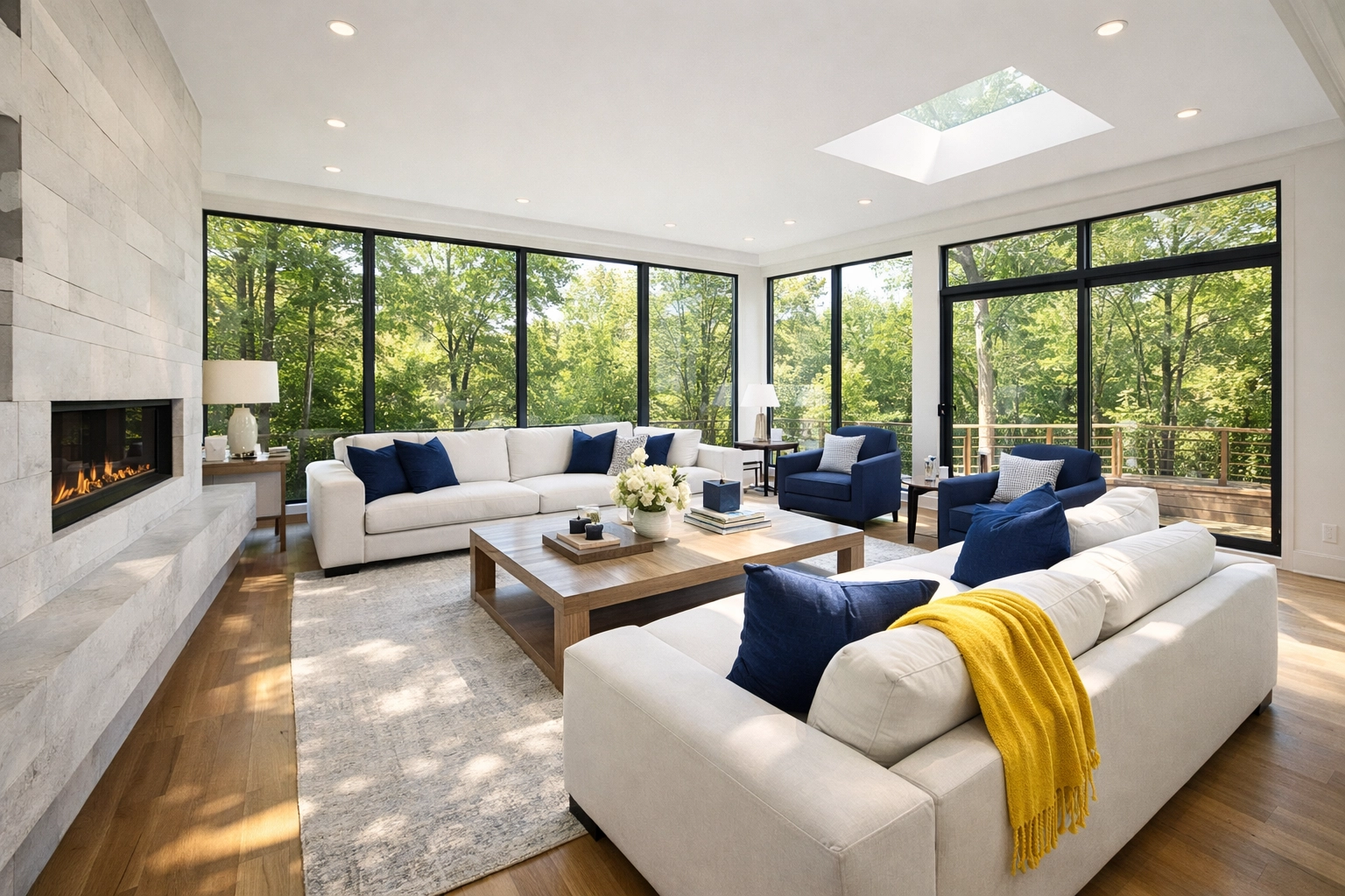 Spotless modern living room in Sharon maintained by professional cleaners in Sharon for a healthy home.