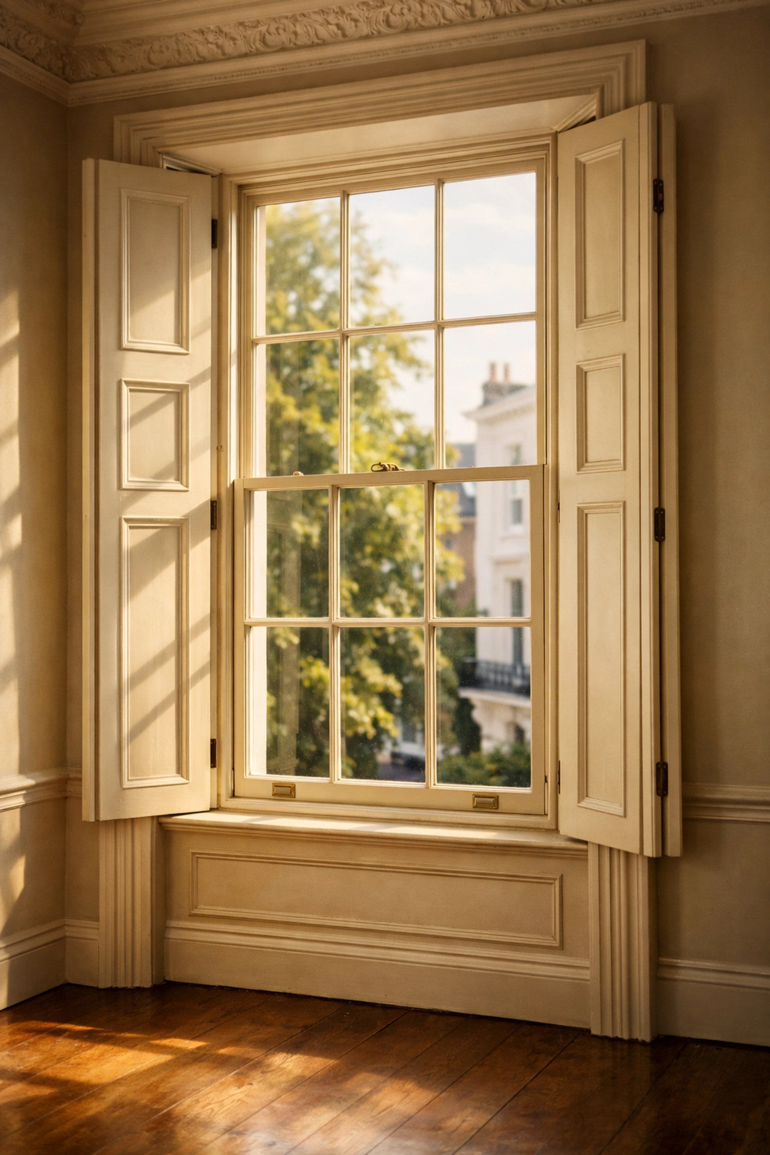 Victorian sash window interior in Kensington