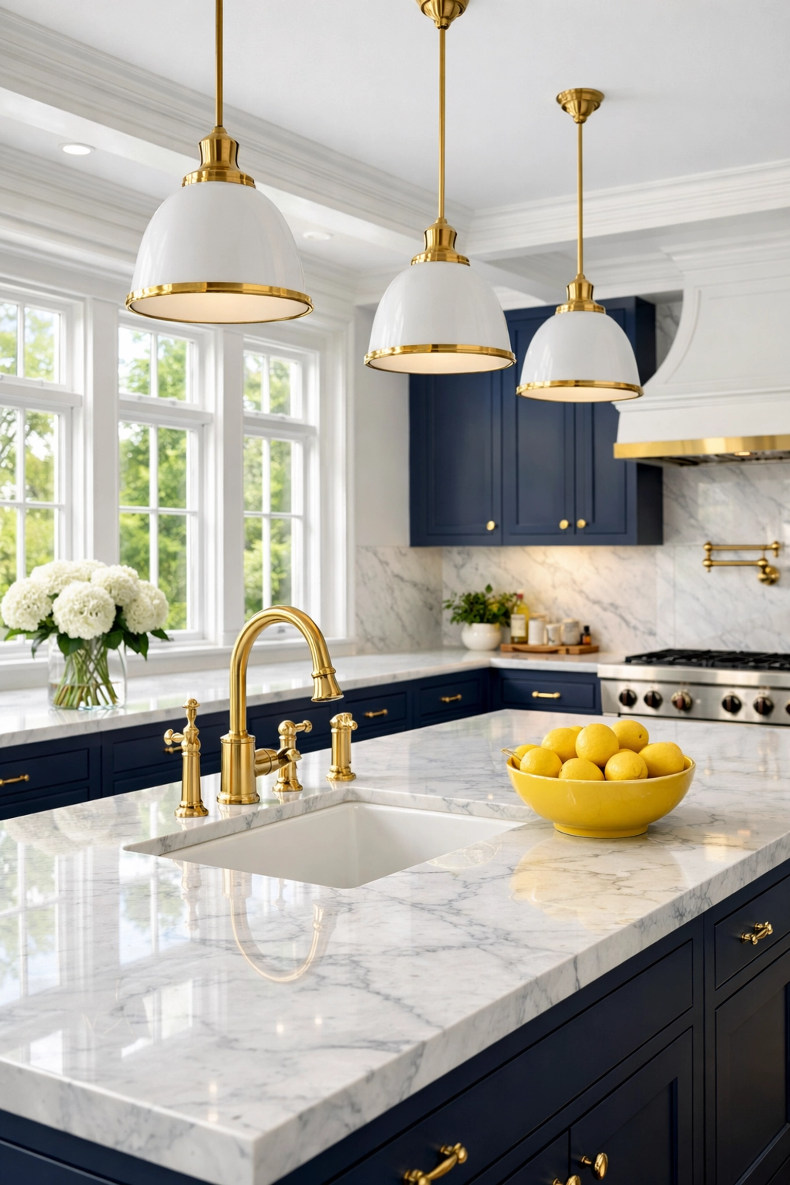 Eco-friendly residential cleaning Massachusetts in a luxury Dover kitchen with marble countertops.