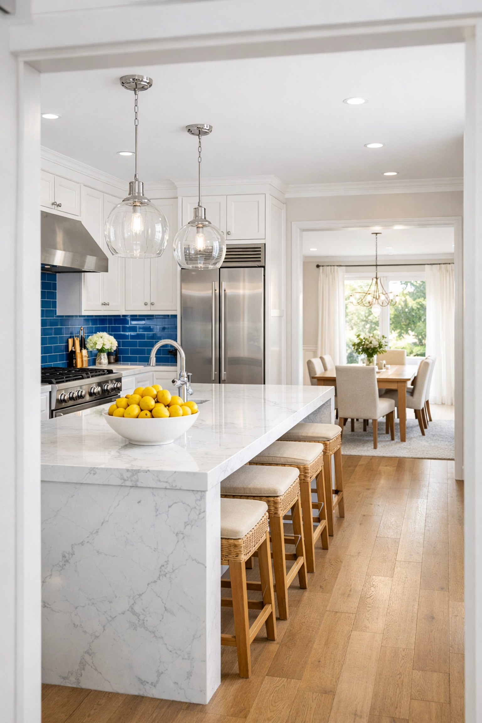 Bright and organized contemporary kitchen in Massachusetts illustrating a premium house cleaning Cambridge MA reset.