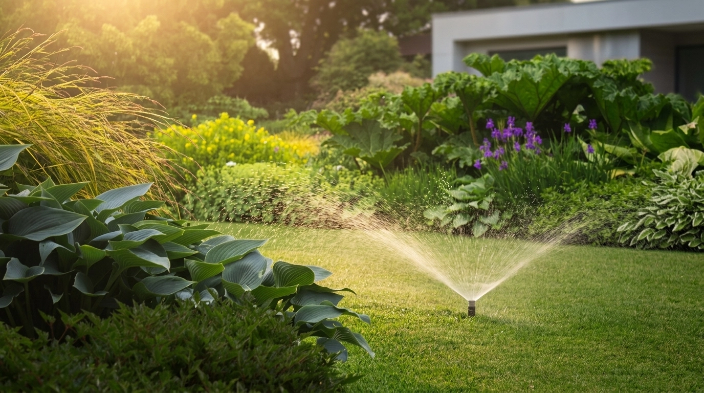 Modern home in Northwest Arkansas with a perfectly maintained lawn and landscape