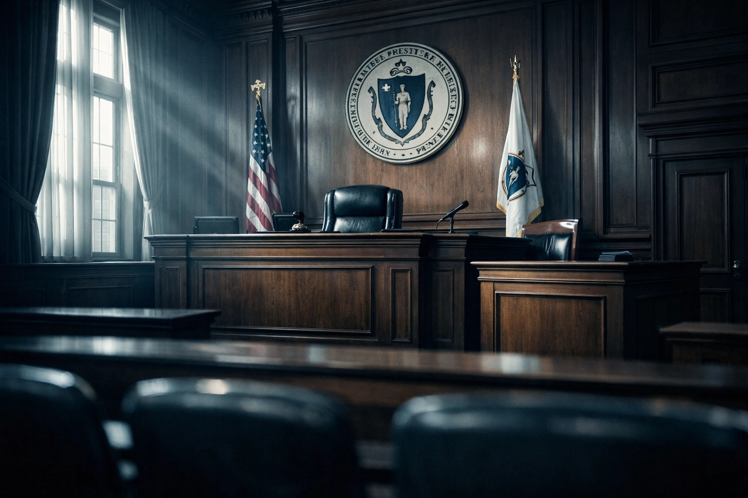 Massachusetts courtroom interior where a Boston personal injury lawyer may take a case to trial