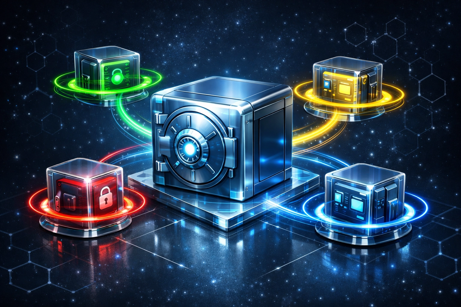 Enterprise master wallet with sub-wallets showing hierarchical crypto payment management system