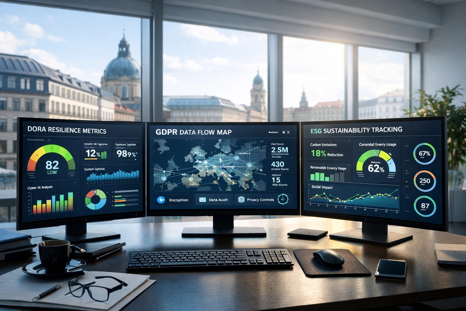 DORA GDPR ESG compliance dashboard for ServiceNow ITOM monitoring and regulatory readiness