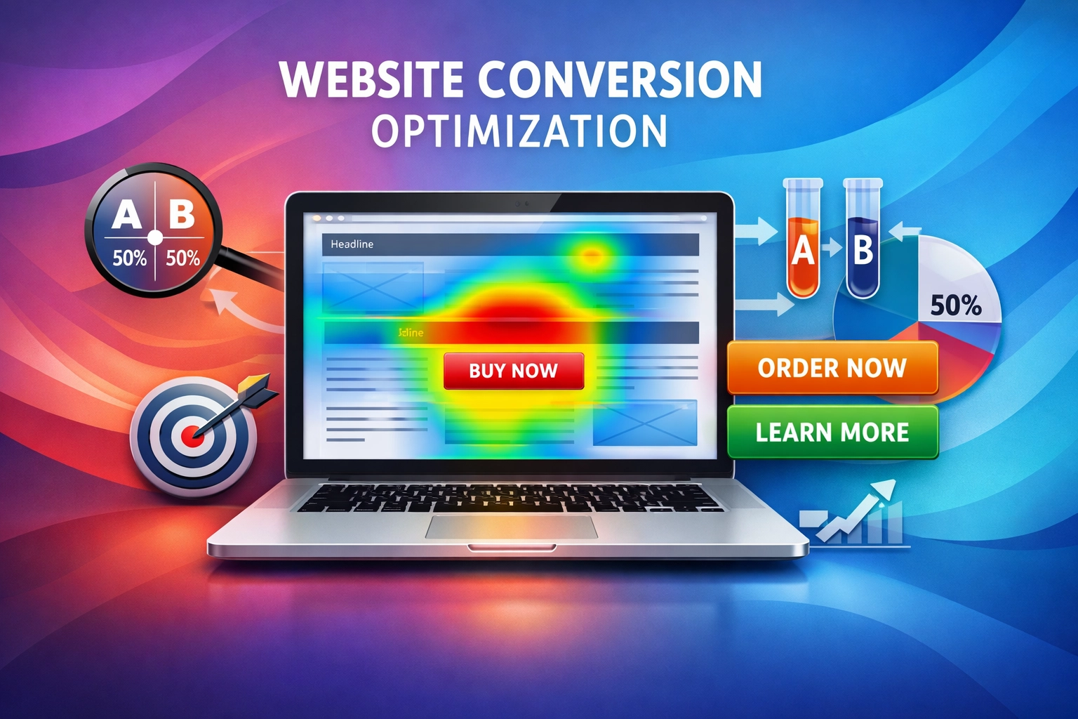 Simon Leung - website conversion optimization wireframe and analytics (no faces)