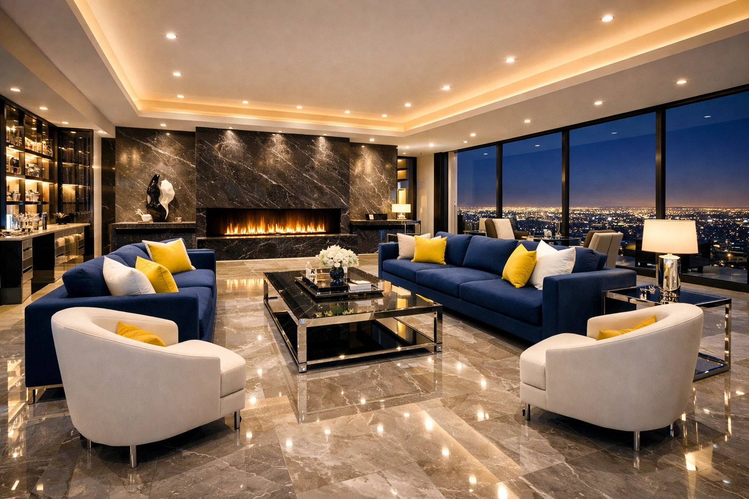 Spotless luxury penthouse in Massachusetts ready for client walkthrough after a final post-construction clean.