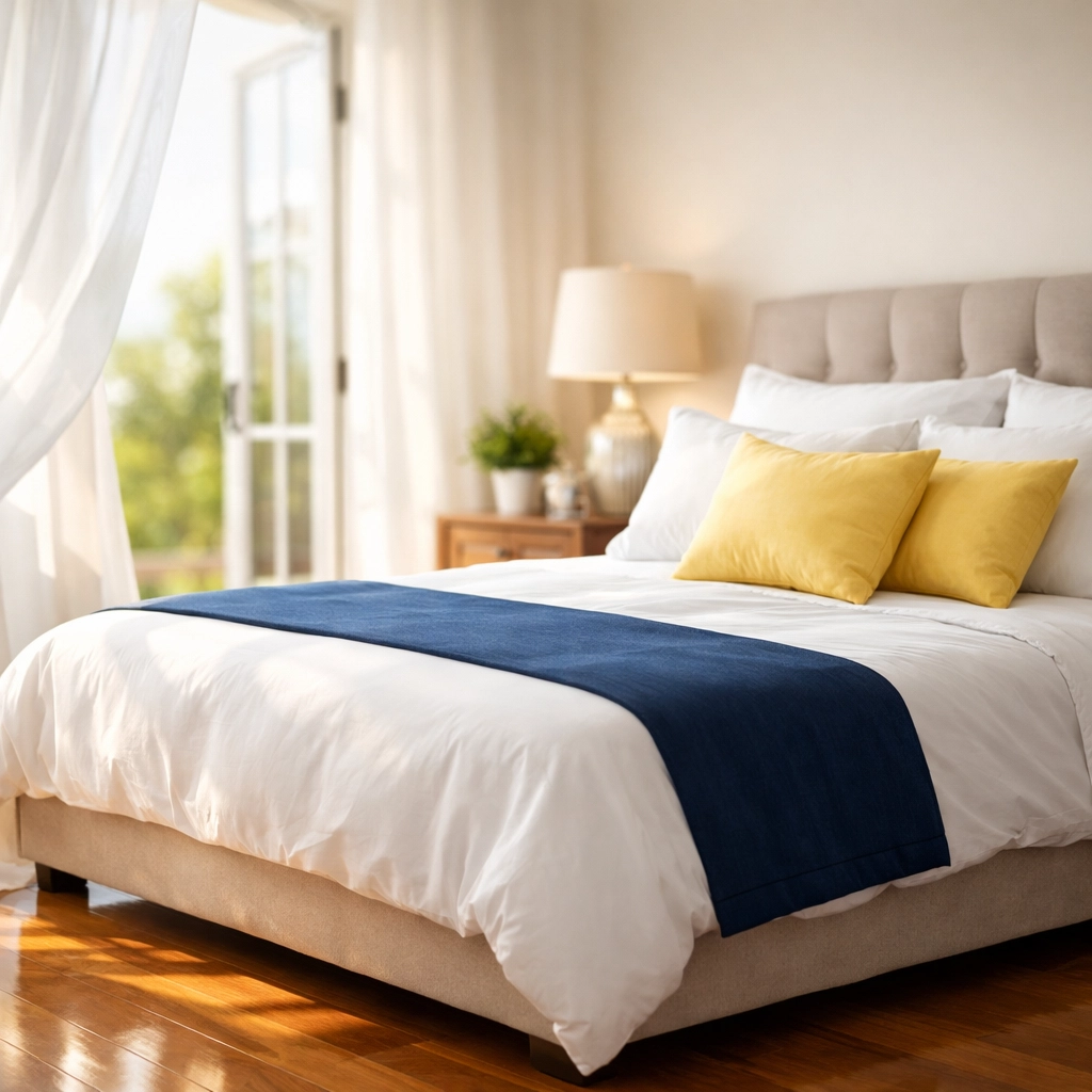 Pristine master bedroom in Shrewsbury showing a healthy home environment through expert house cleaning.