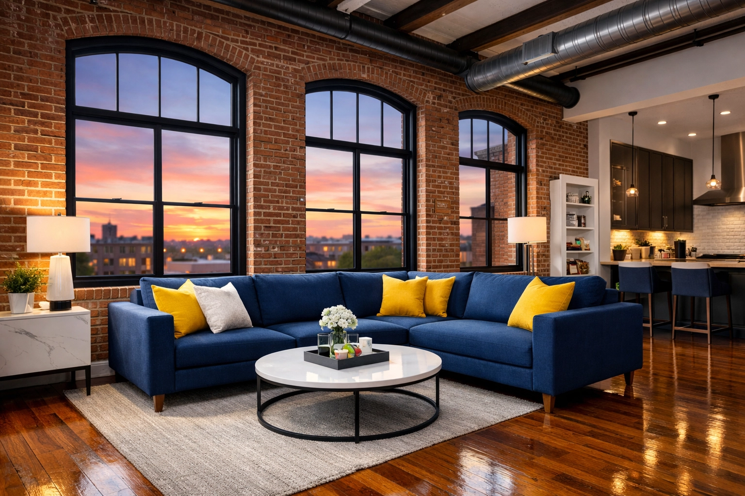 Spotless Canal District loft apartment showcasing high-quality move-out cleaning Worcester services.