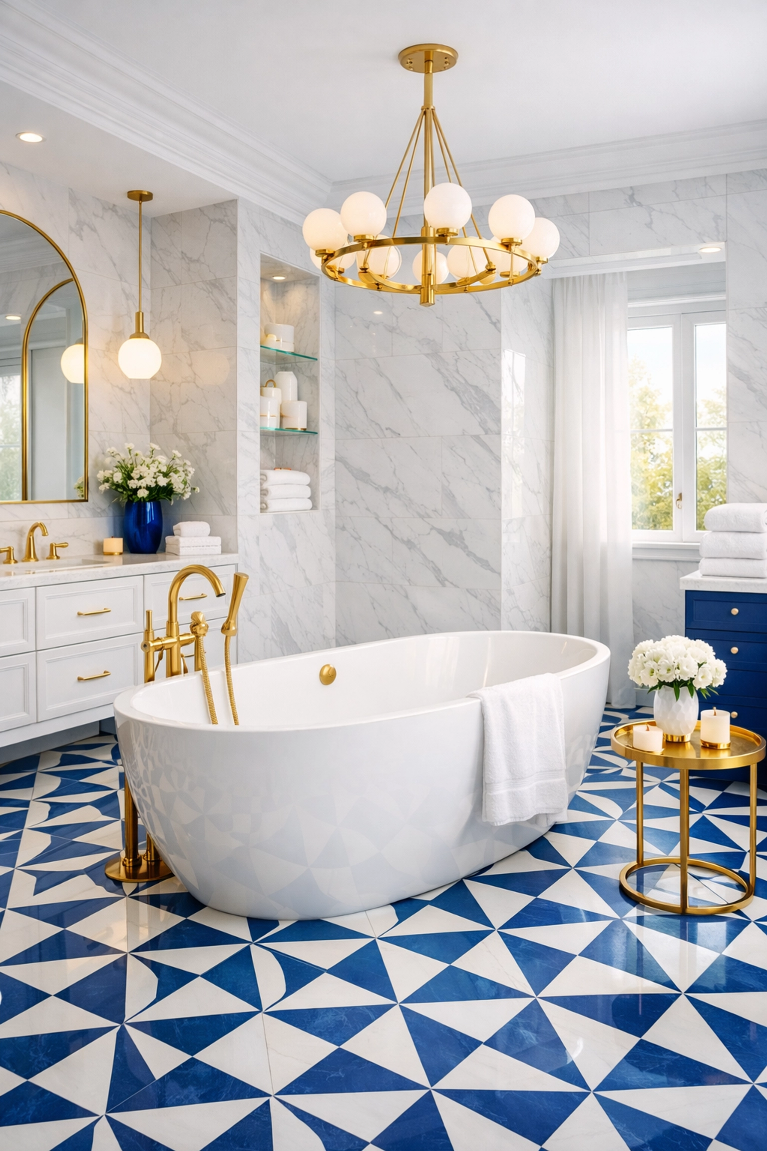 Spotless luxury bathroom following a thorough post construction cleaning Hudson for a move-in ready home.