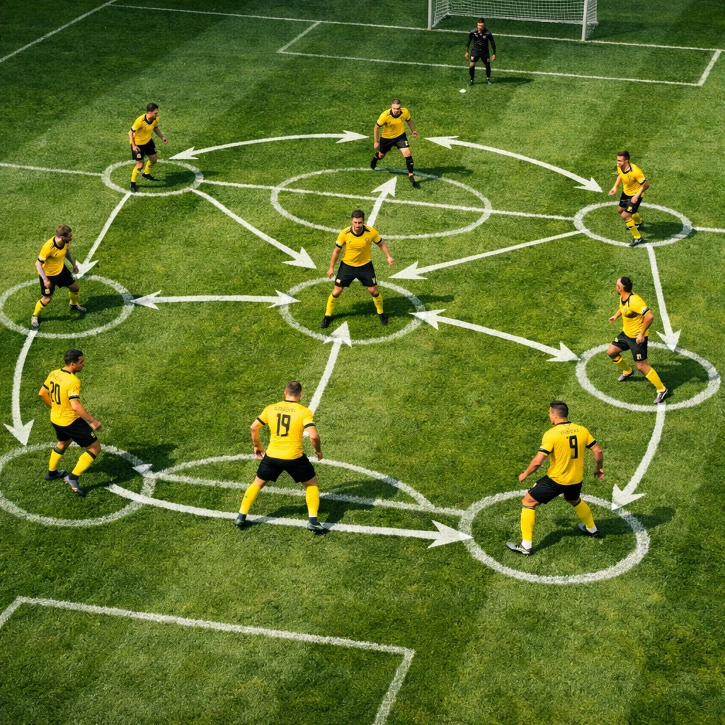 Borussia Dortmund tactical formation on pitch during title race match
