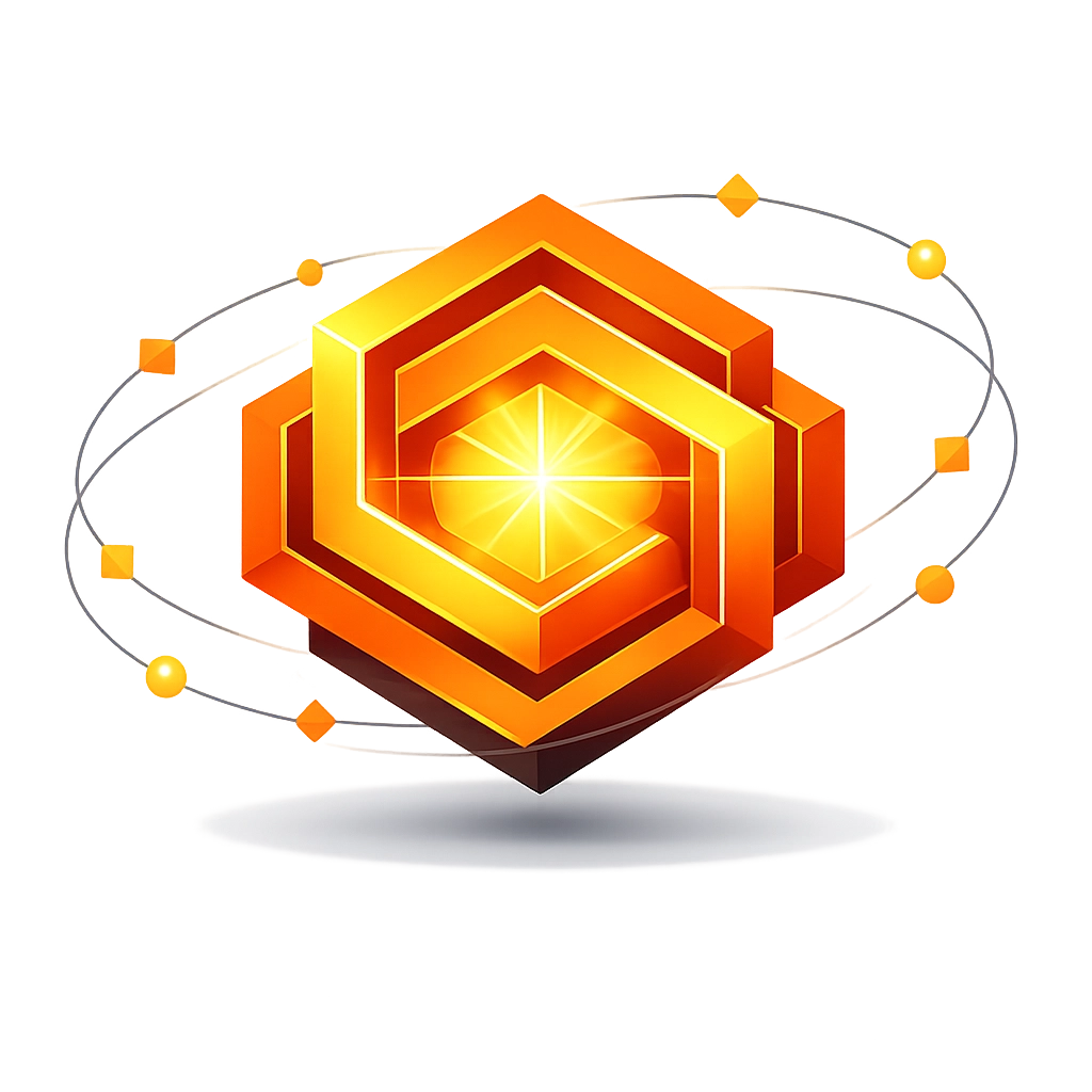 A glowing hexagonal core representing advanced data-driven insights and machine learning for production efficiency.