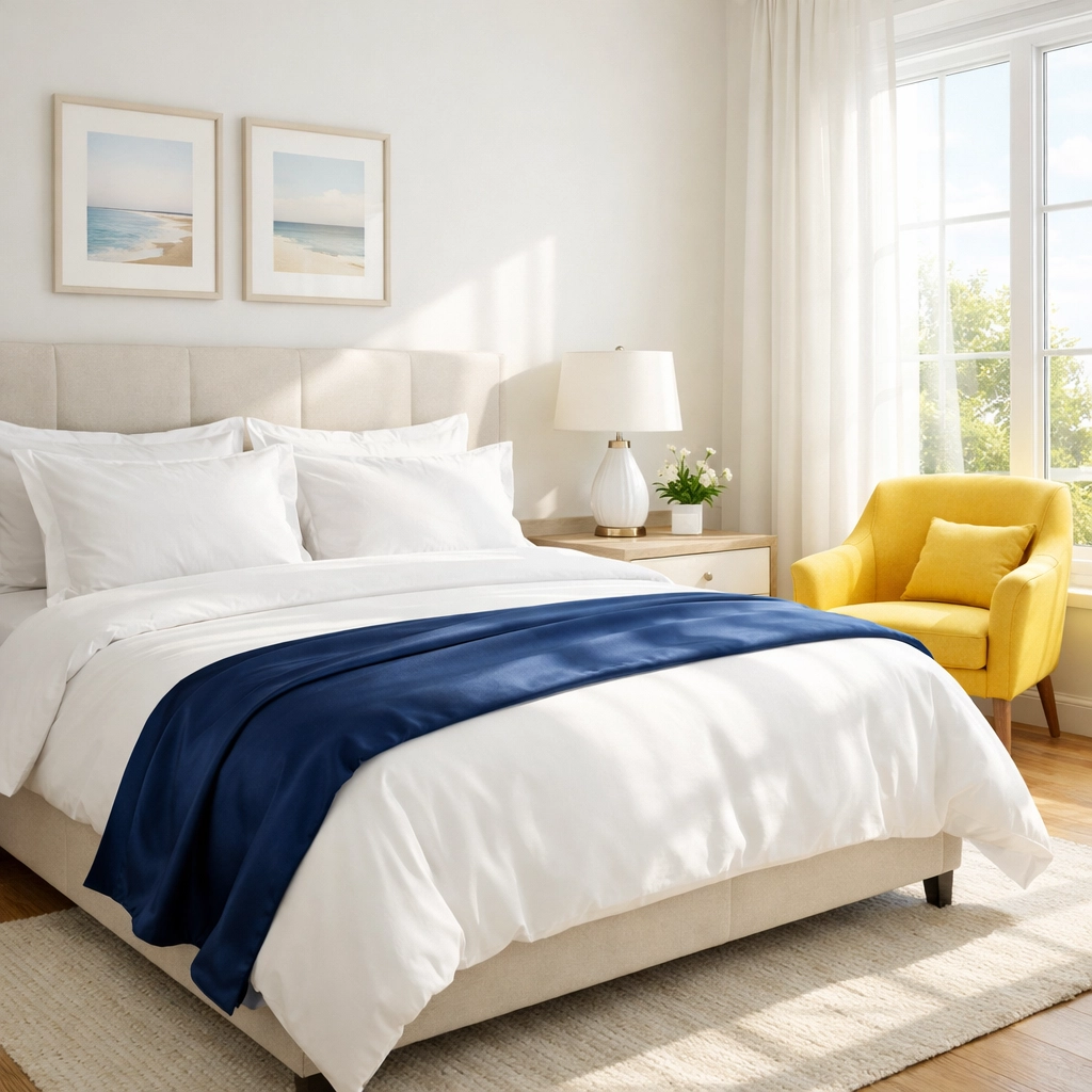 Spotless primary bedroom sanctuary cleaned by a professional residential cleaning Massachusetts team.