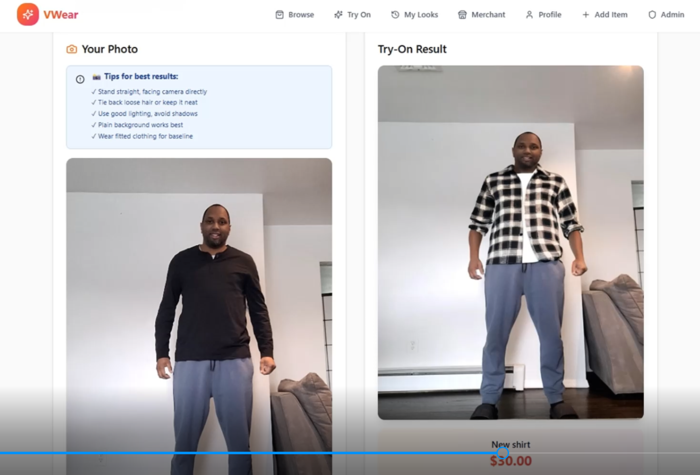 VWEAR Virtual Try-On Preview
