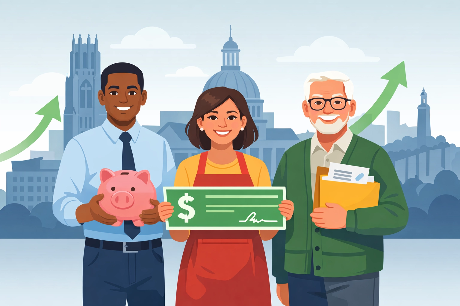 New Haven residents celebrating tax refund savings and retroactive tax relief benefits in 2026