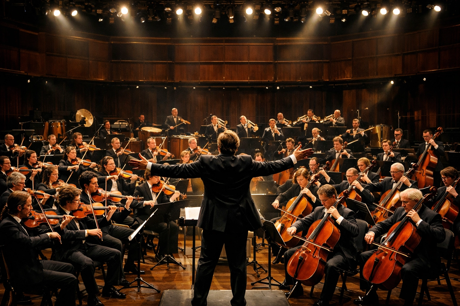 The award-winning Summerville Orchestra performing live on a grand stage with over 70 musicians.