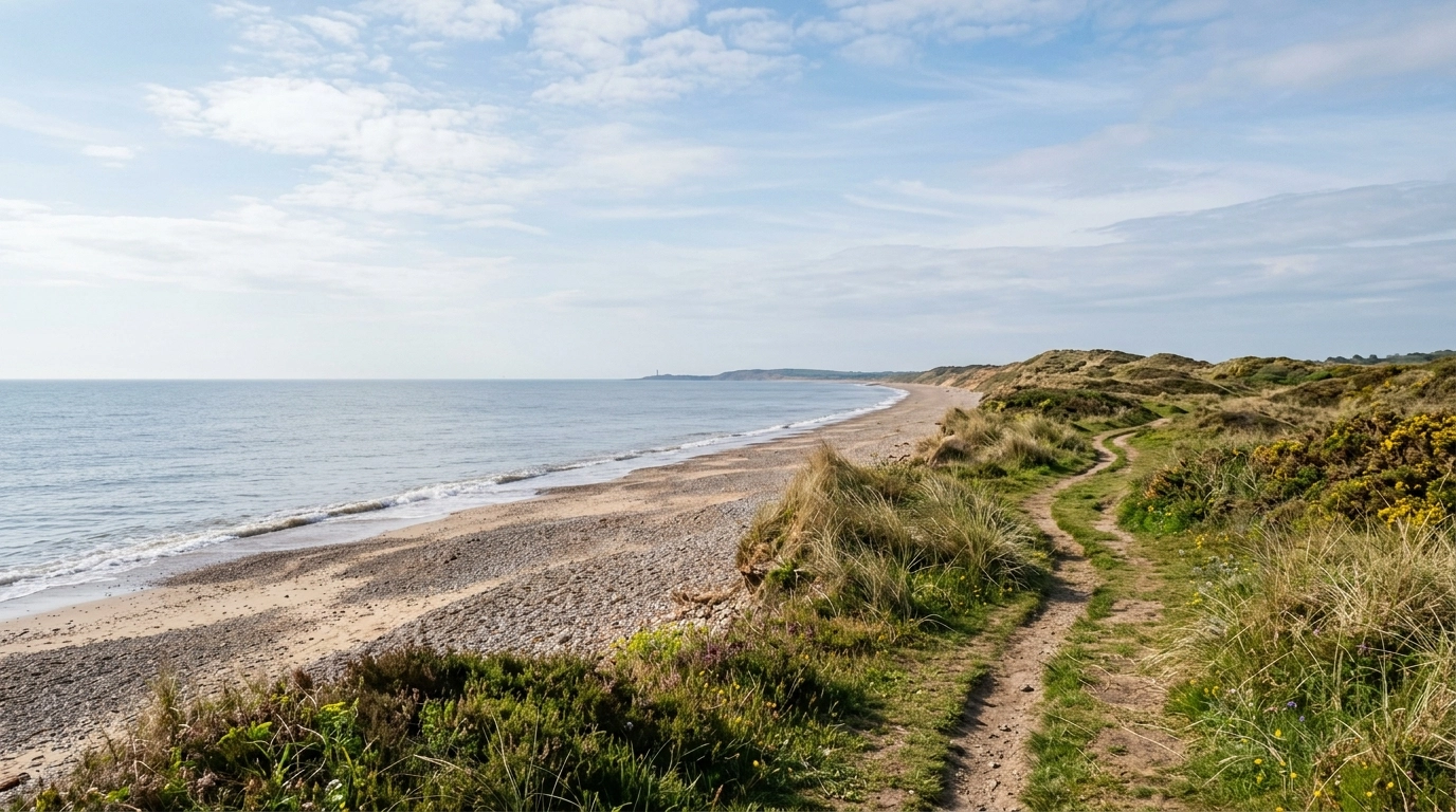 Suffolk coast scenic beach and coastal path