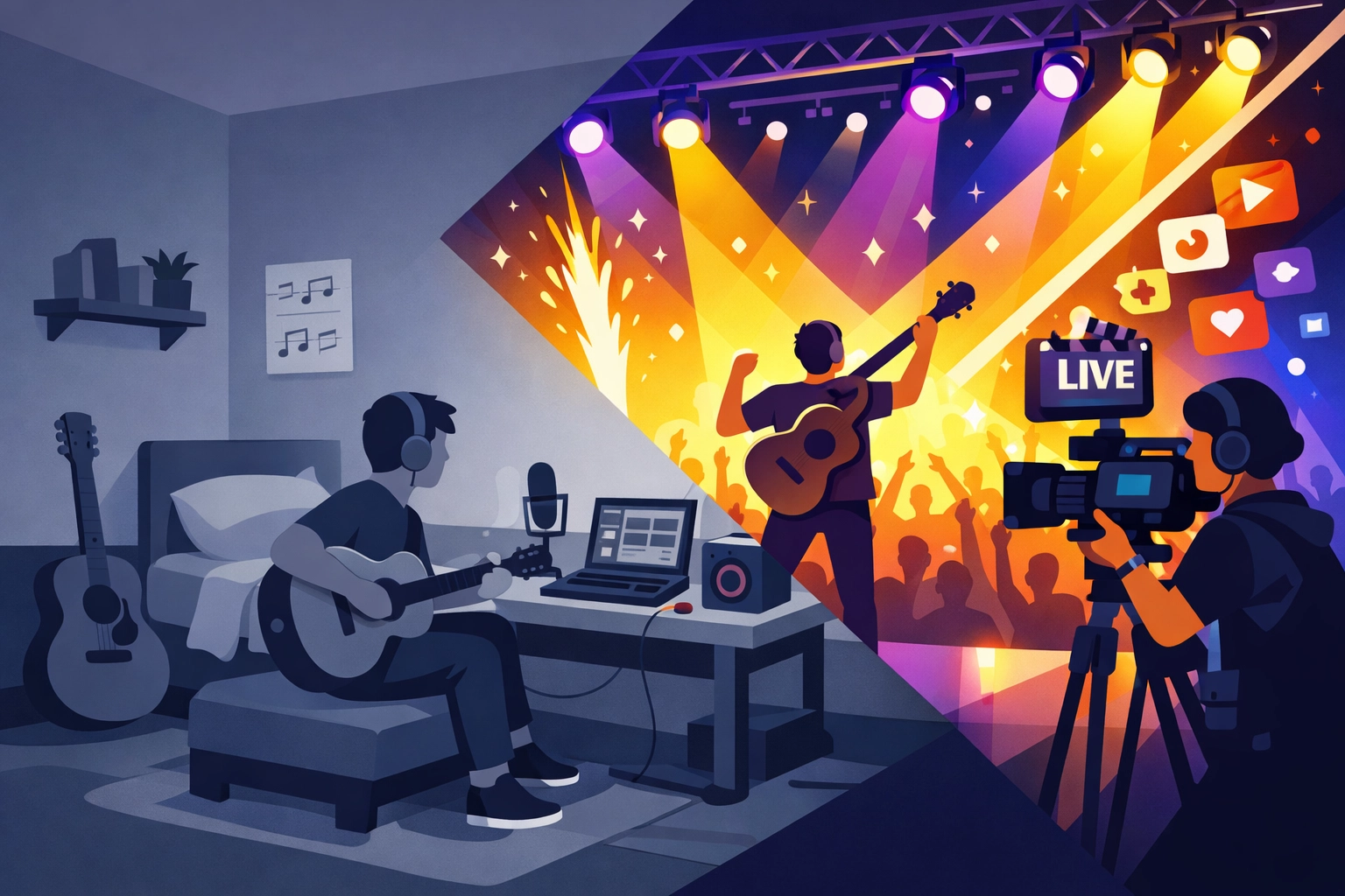 Independent artist transformation from home studio to professional music career