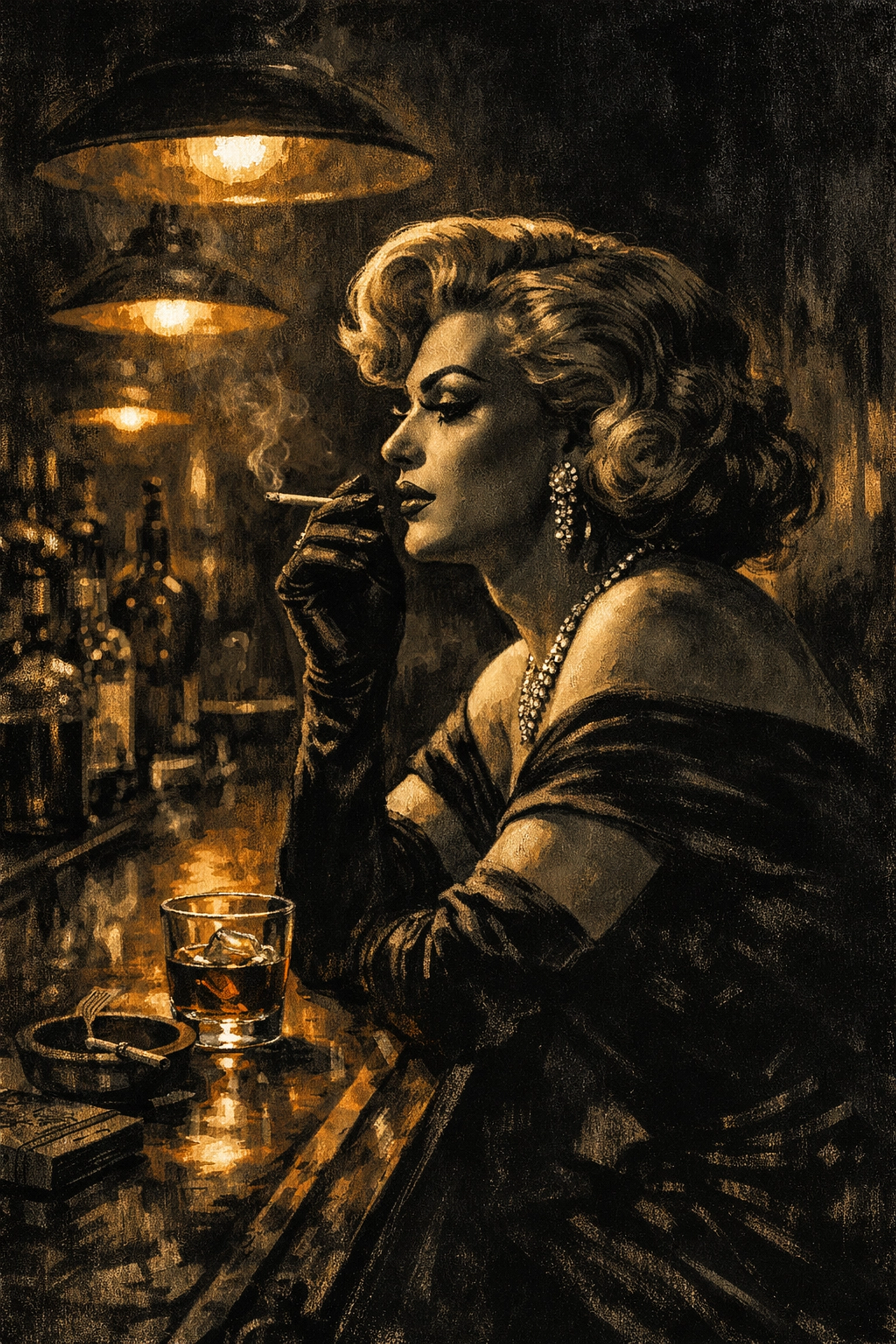 Drag queen in 1950s bar representing raw LGBTQ+ characters in historical gay literature