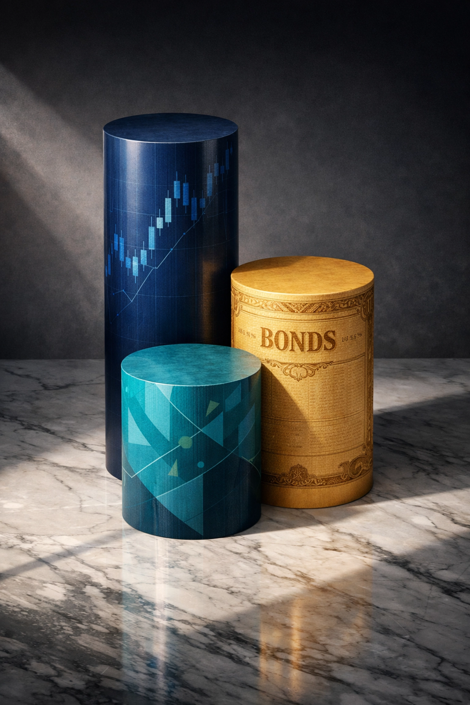 40/30/30 portfolio allocation model showing equities, bonds, and alternative investments distribution