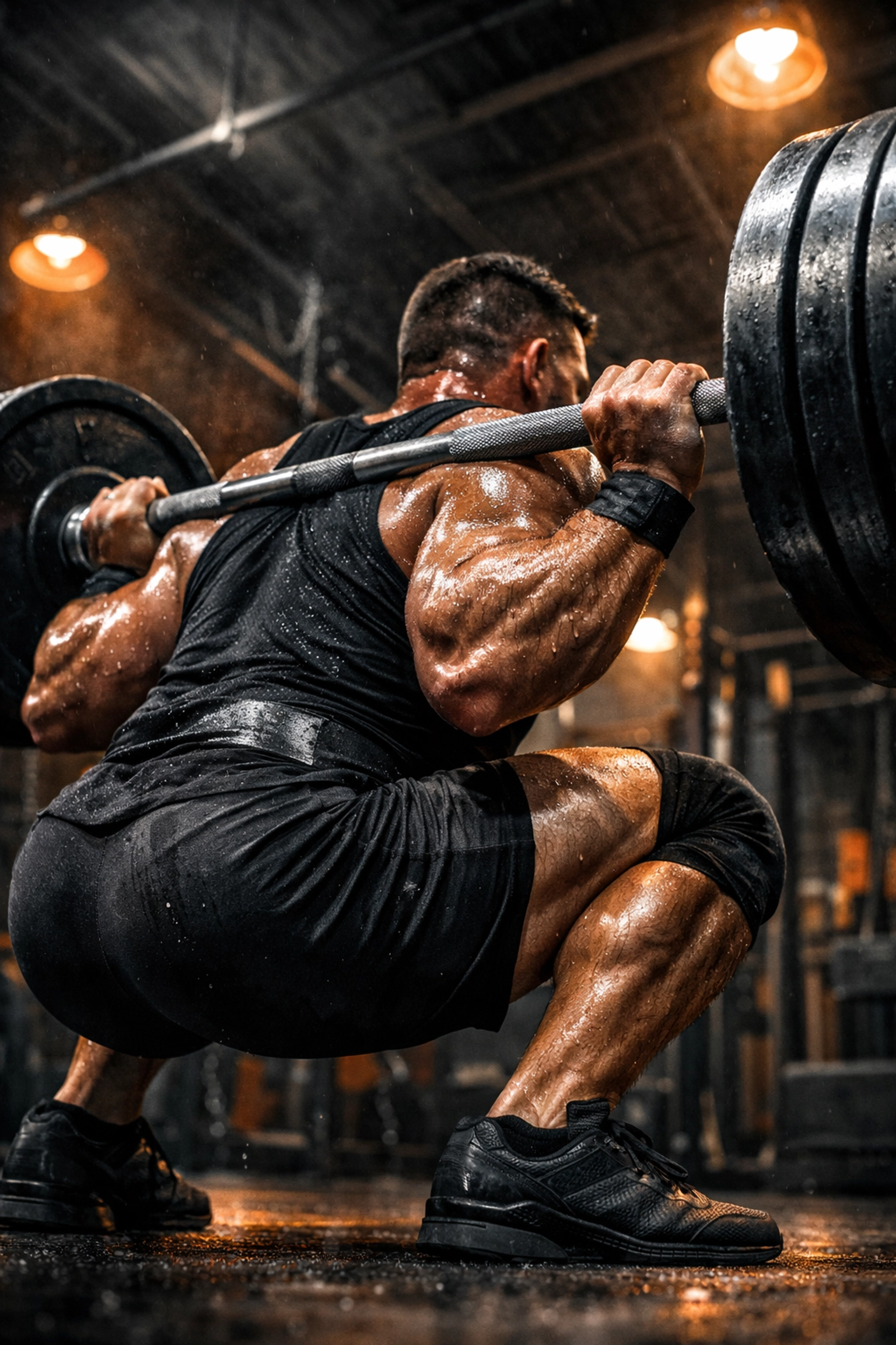 Person performing a heavy barbell squat to demonstrate compound exercise primacy for strength training.
