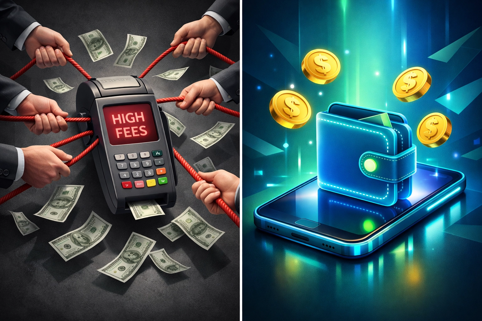 Traditional payment fees vs Web3 crypto wallet fee savings comparison for small business owners