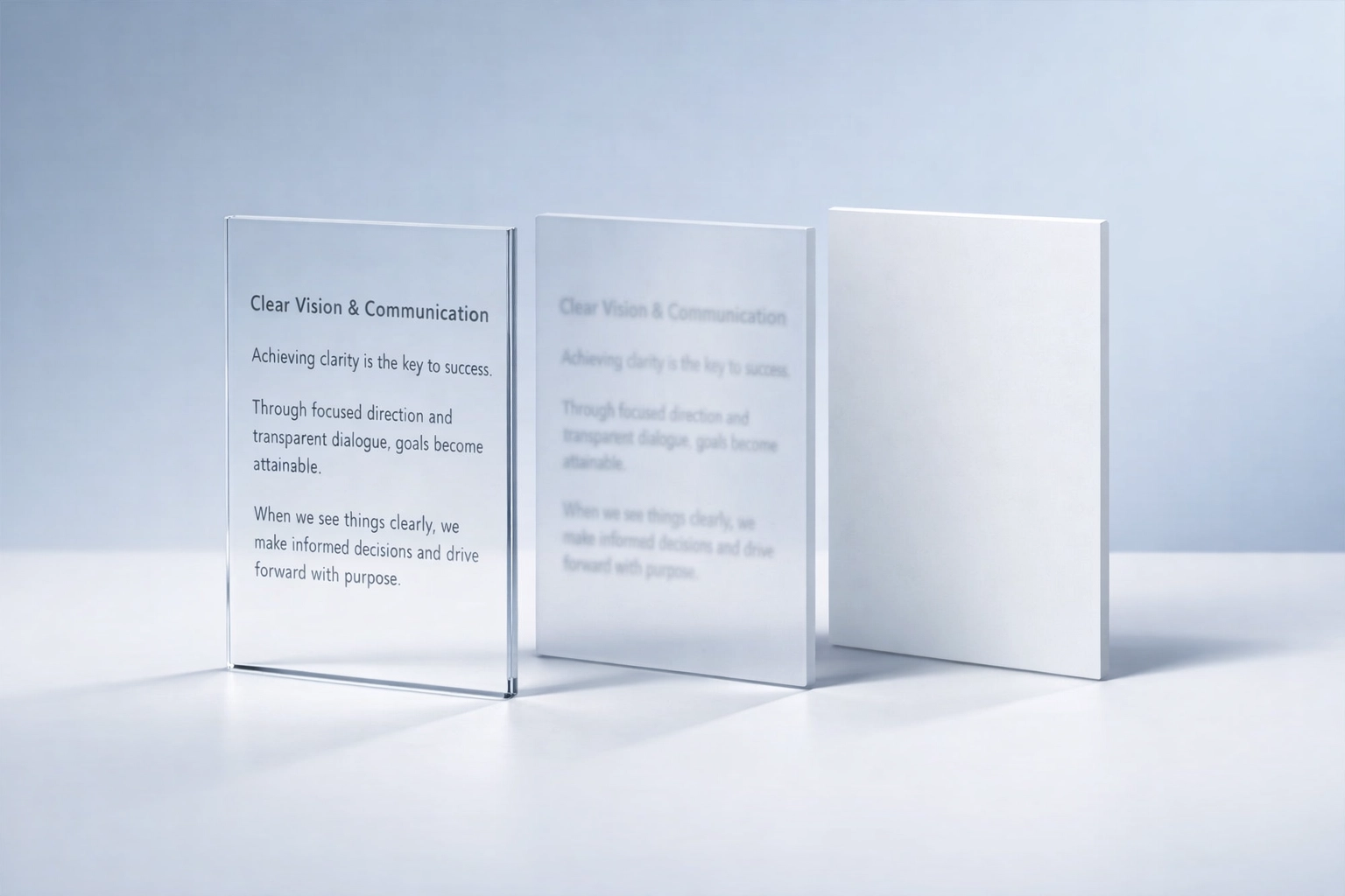 Visual representation of advertising transparency levels from clear to opaque messaging